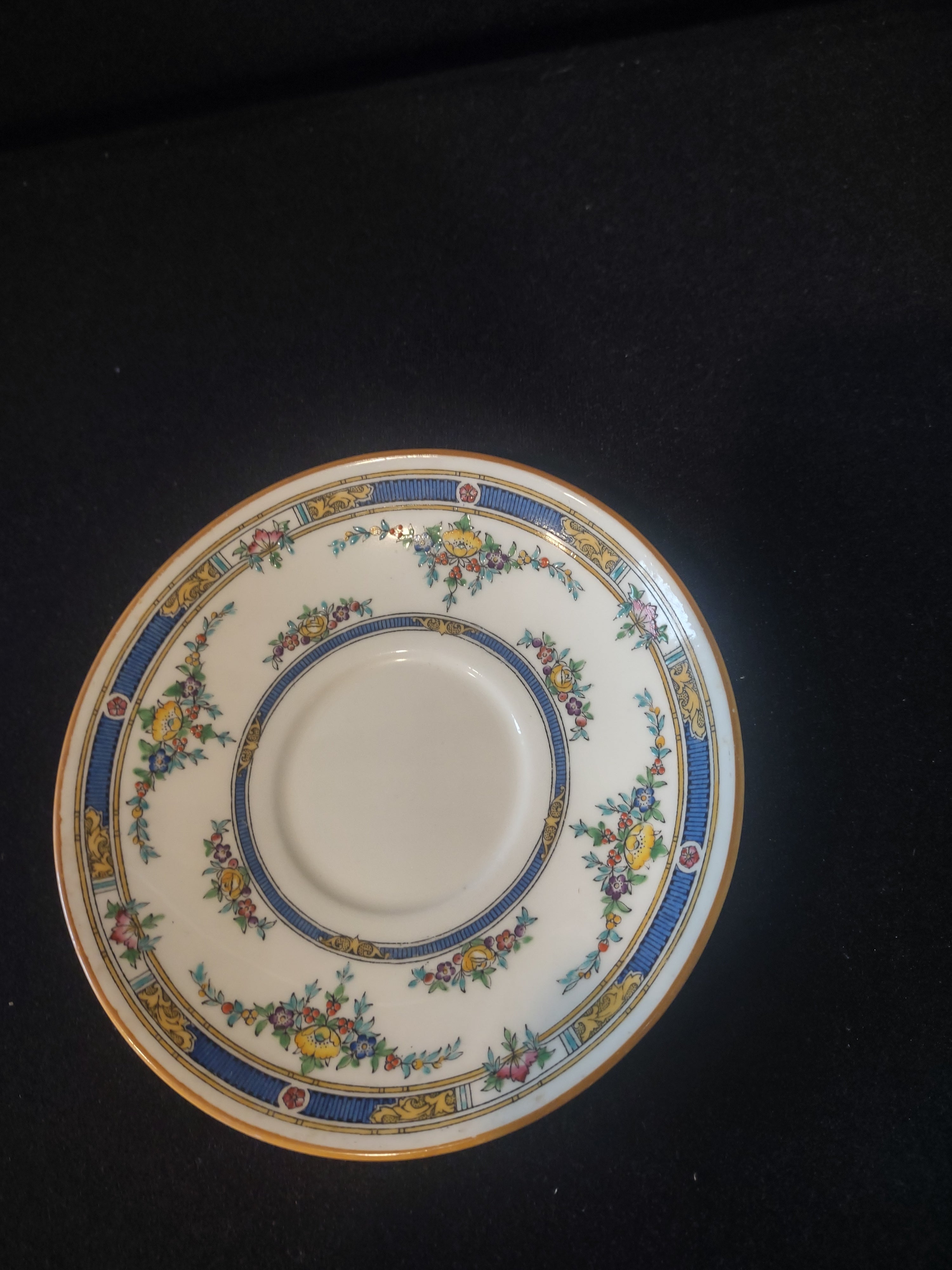 Vintage Minton Princess Saucer Bone China Yellow Blue (Lot 5501)