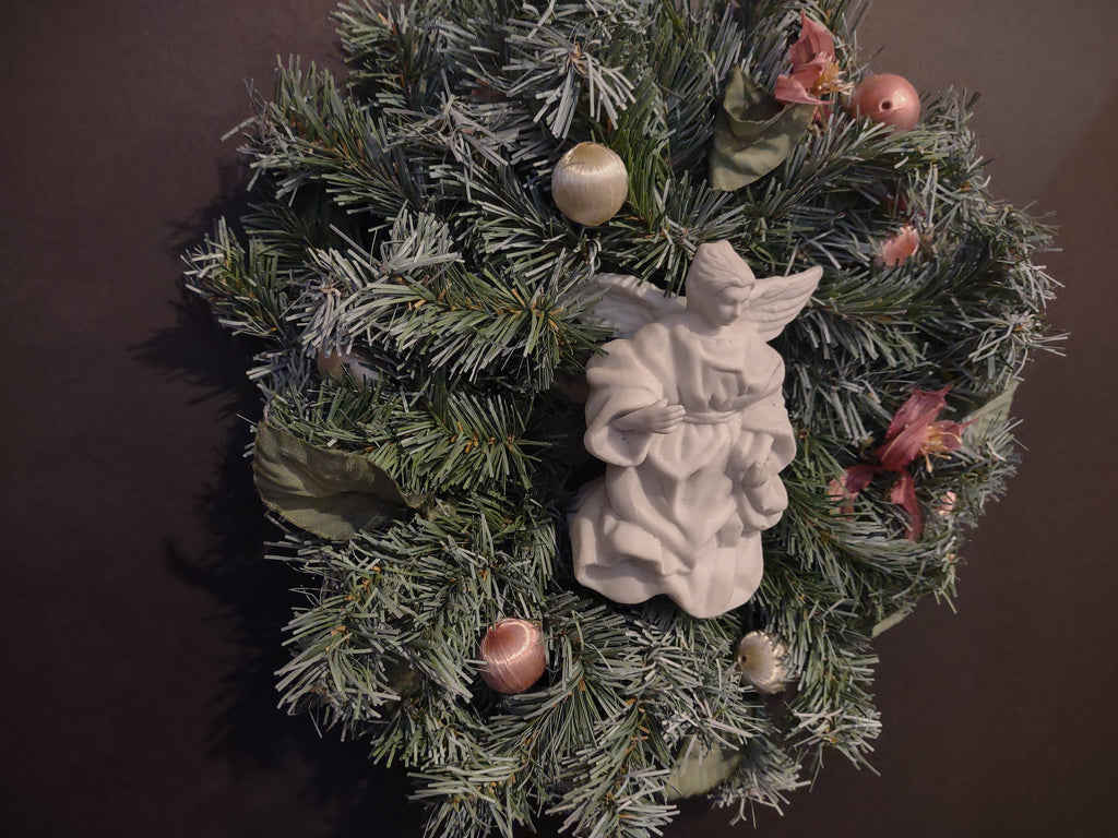 Christmas Artificial Small Tree 20" and Wreath 9" Victorian Pink Decor (lot 1242