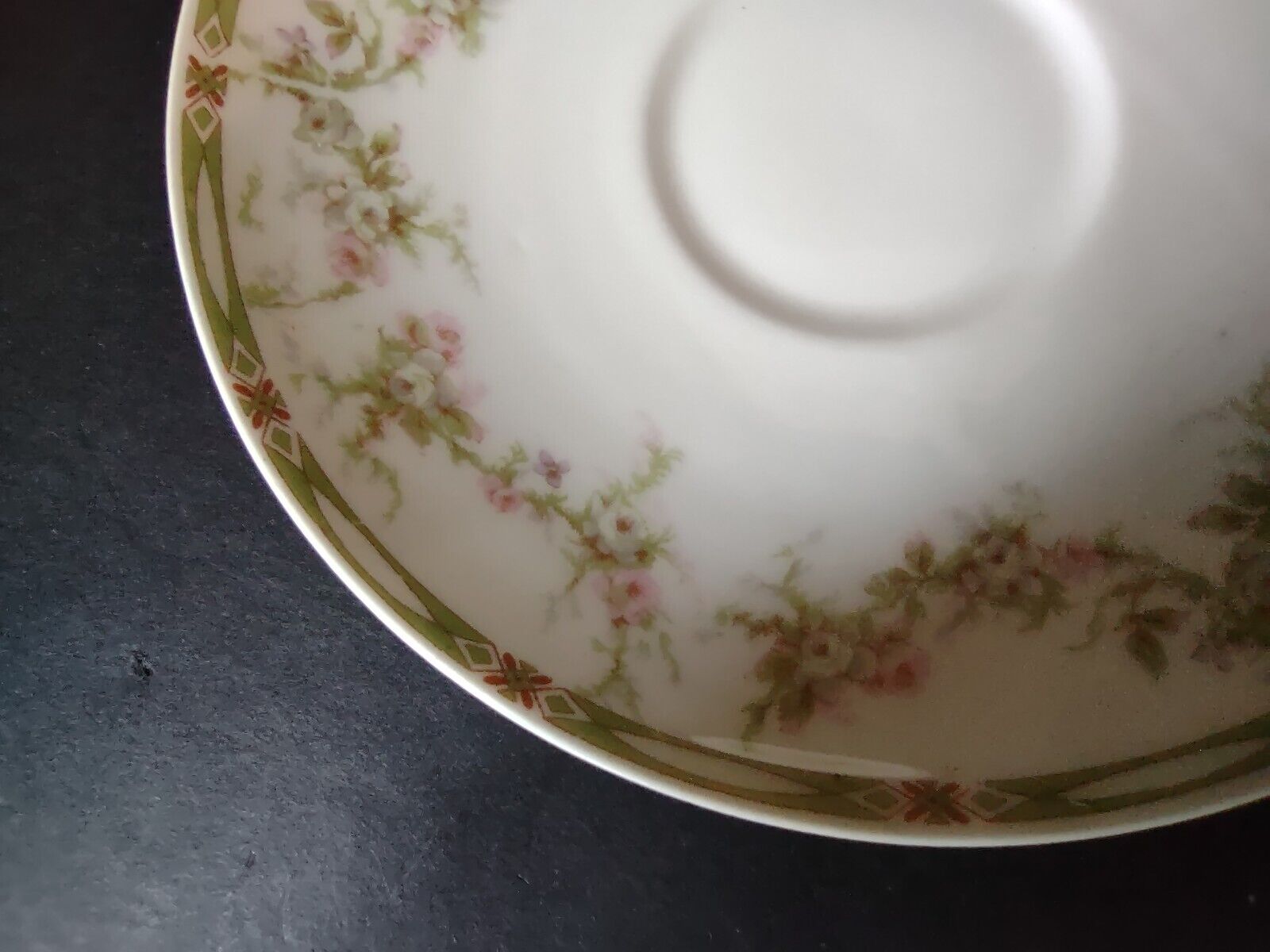 Haviland Limoges France Saucer Plate Gold Trim Pink Rose (lot 554)