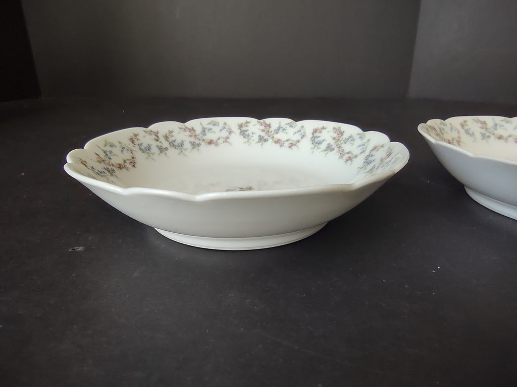 Haviland Limoges French Cottage Shabby Chic 2 x Cranberry Bowl Blue (lot 1117)