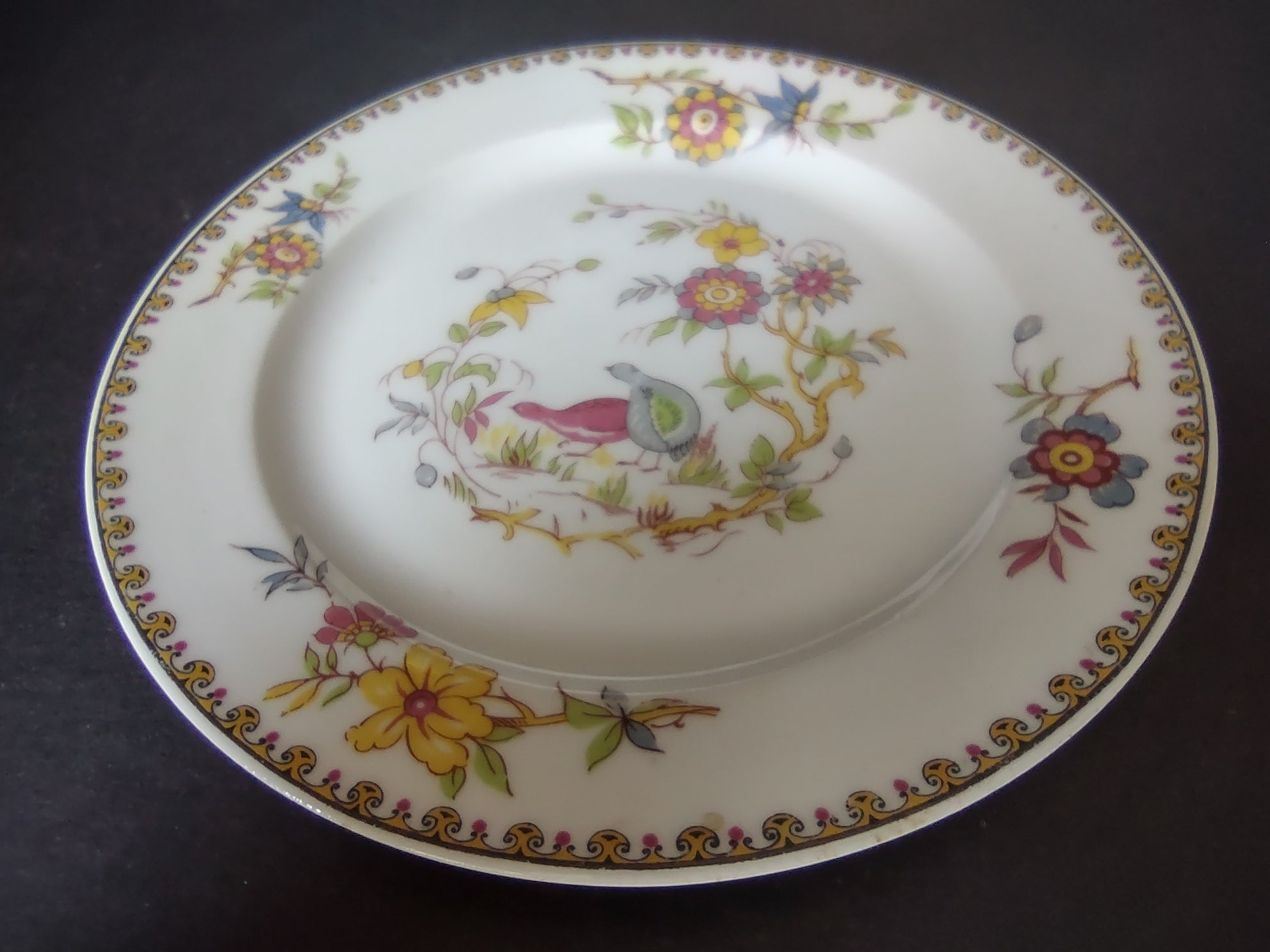 B. Altman Limoges Old Abbey Rouen Spray Pheasant Bouillon Cup & Bread (lot 813)
