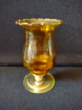 Vintage Homco Home Interiors Amber Votive Candle Holder 6" (lot 5397)