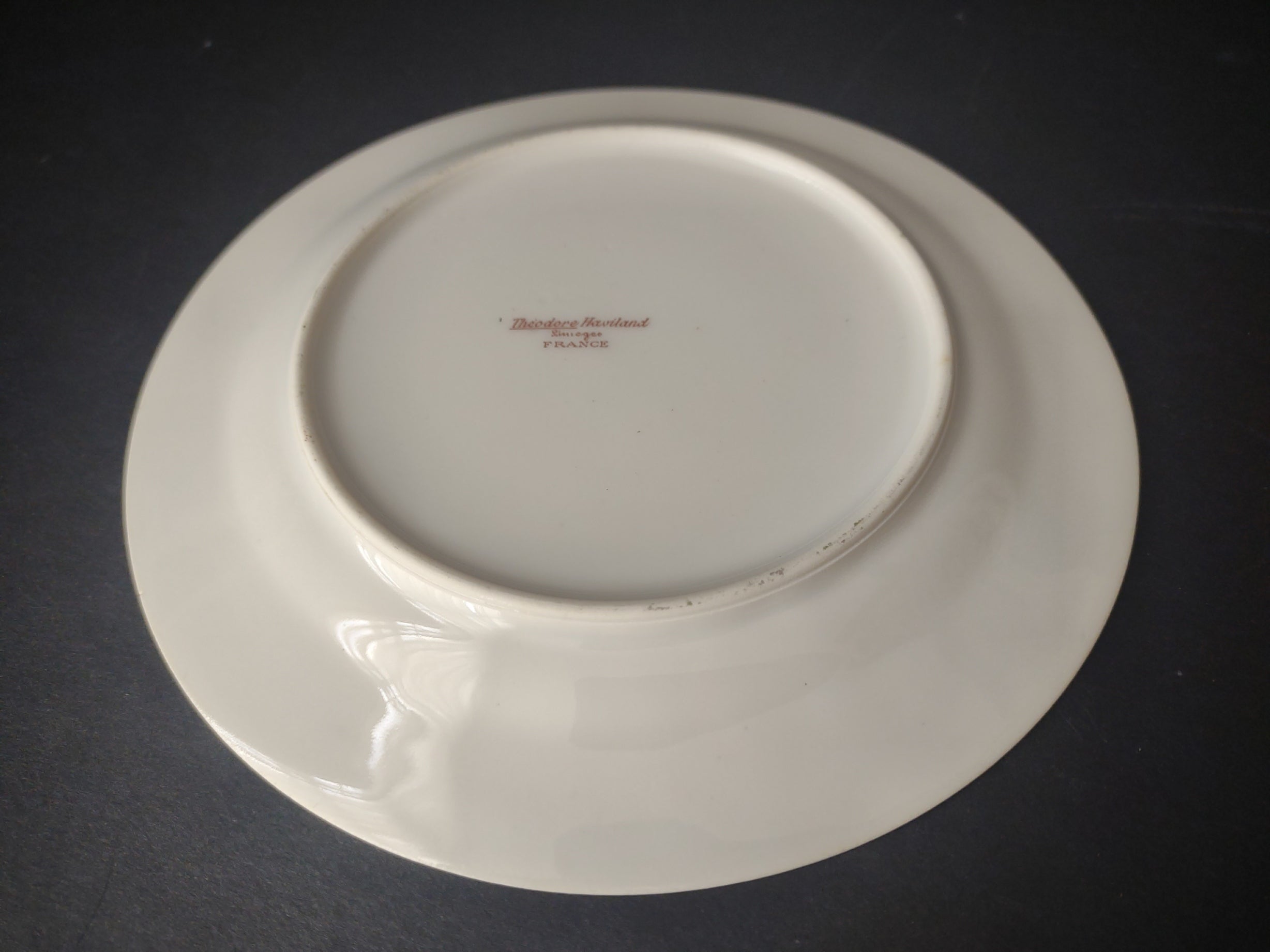 Haviland Limoges Bread/Butter Plate Pink White Cabbage Rose Moss (lot 905)