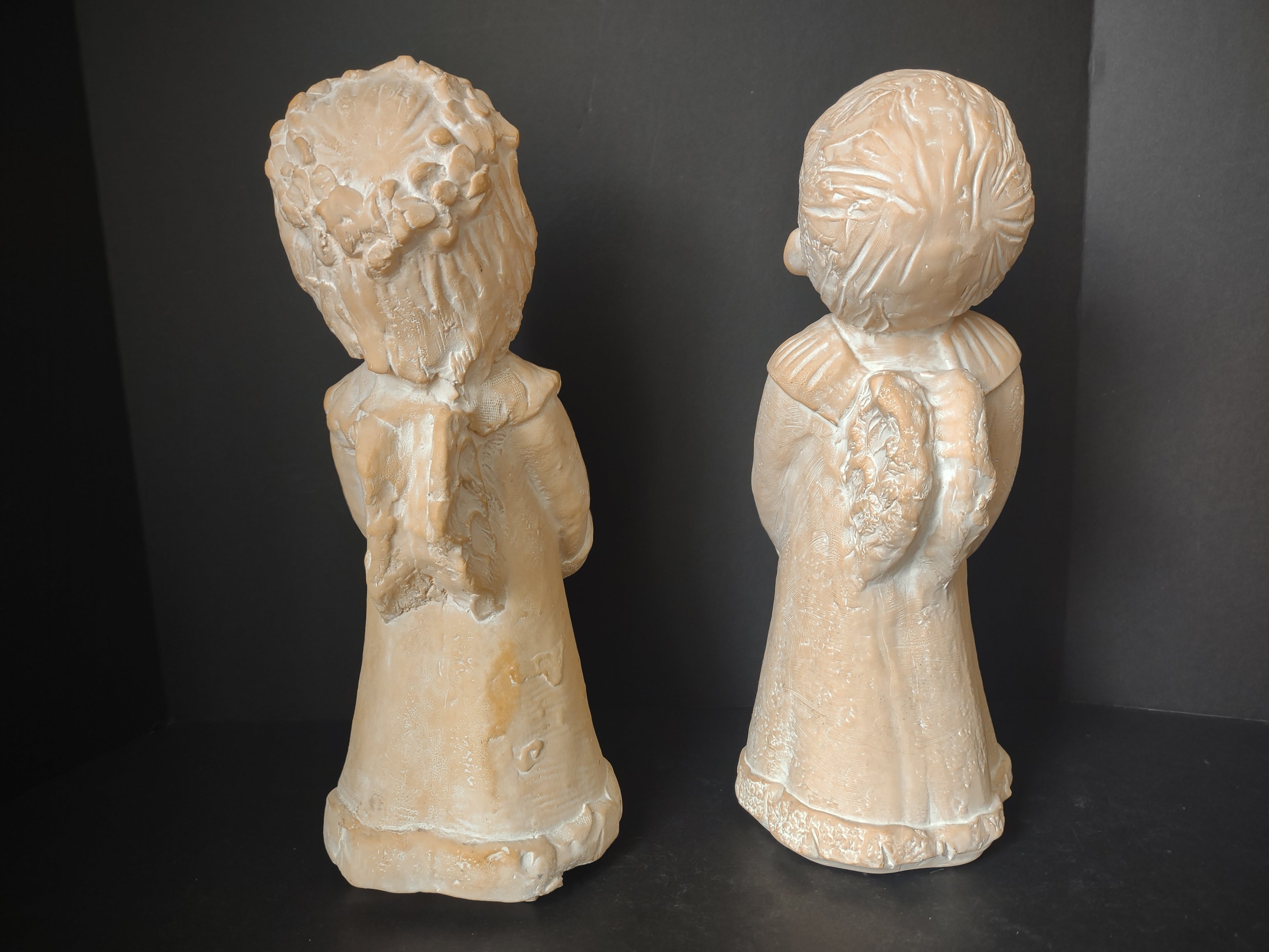 Christmas Decor Caroling Boy Girl Candle Holder 16" (lot 1259)