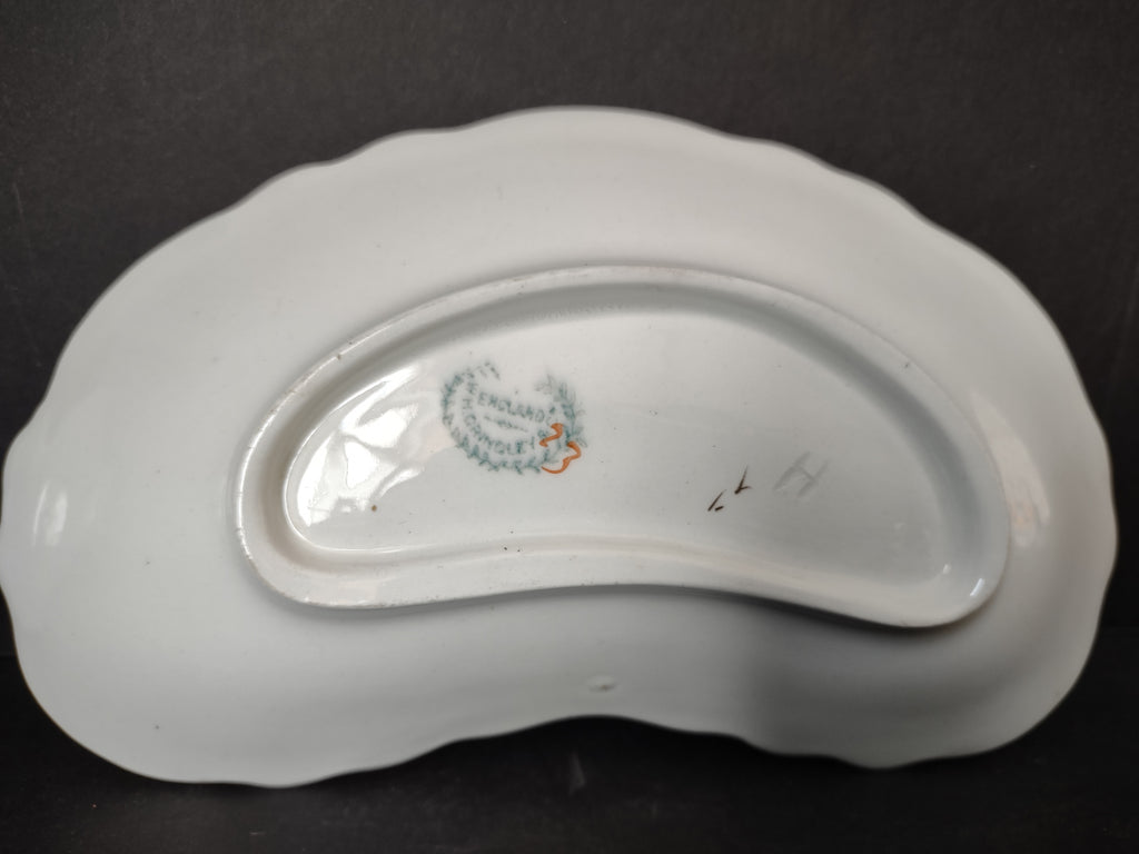 Vintage England Bone Side Salad Dish x 3 Roses Cottage Style CRAZING (lot 5667)