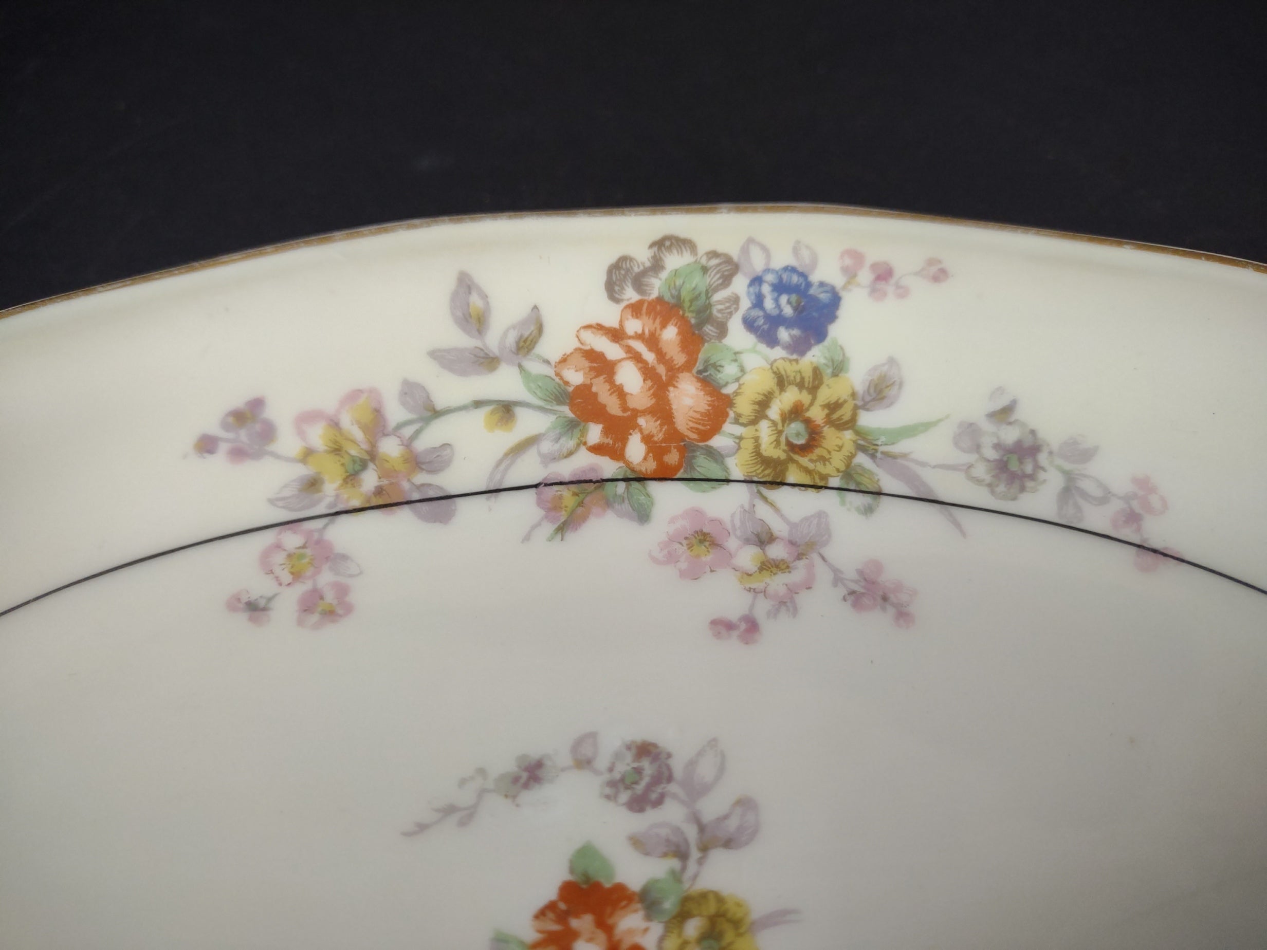 French Chic Haviland Limoges Yellow Jewel Small Serving Platter Floral (lot 818)