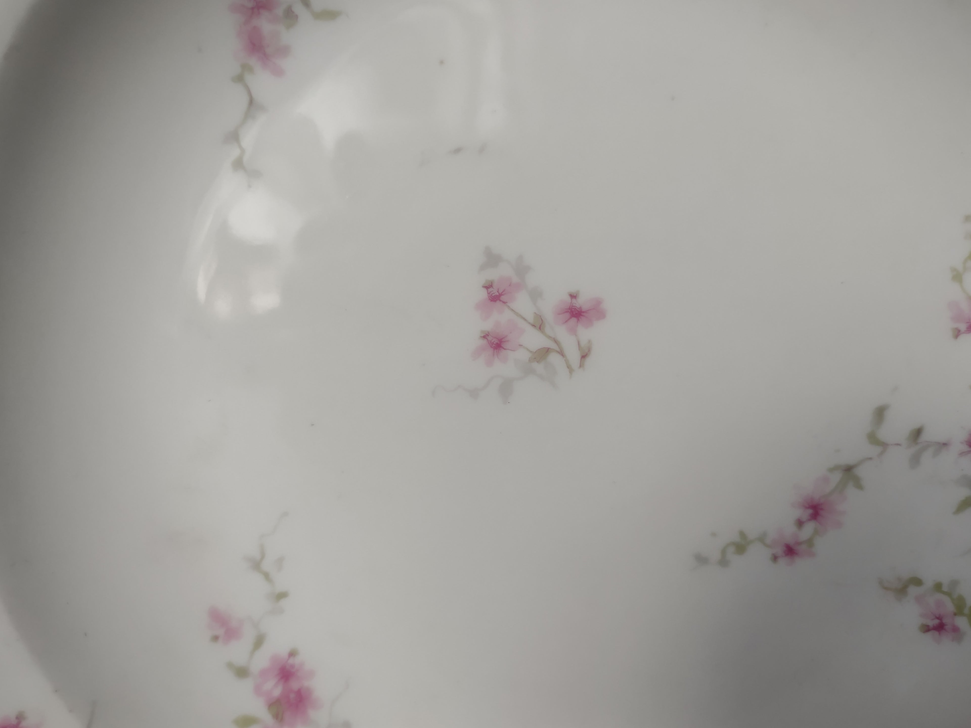 Haviland France Limoges Soup Plate 9-1/2" Pink Floral Gold Trim (lot 1006)