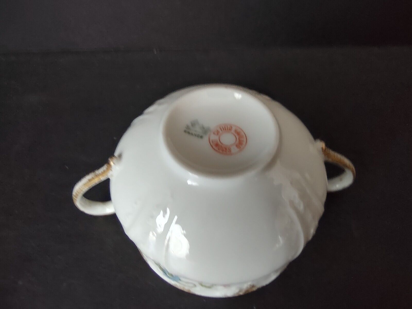 GDA CHf Haviland Limoges Gold Trim Pink Rose Swag Garland Bullion Cup (lot 483