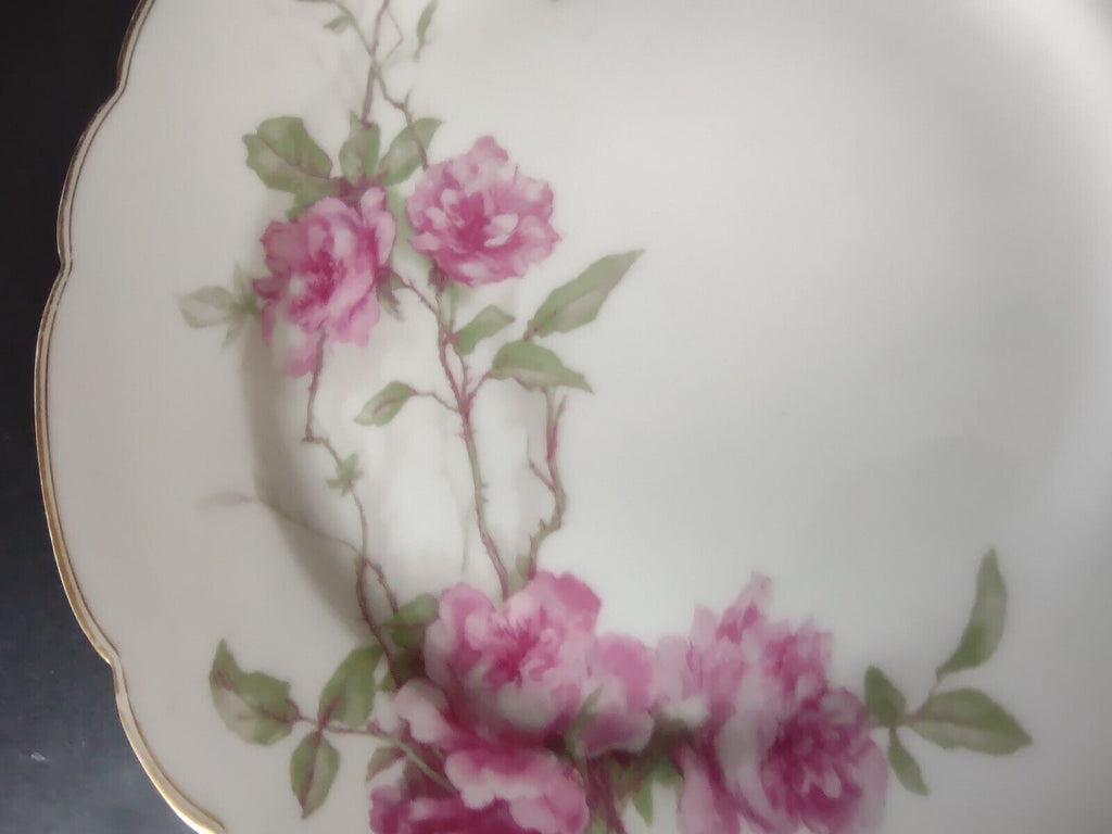 Haviland Limoges Baltimore Rose Salad Plate Gold Trim 8-1/4" (lot 488)