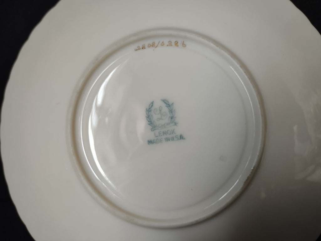 Vintage Lenox Pavlova Tea Cup with Saucer Blue Stamp (lot 1840)