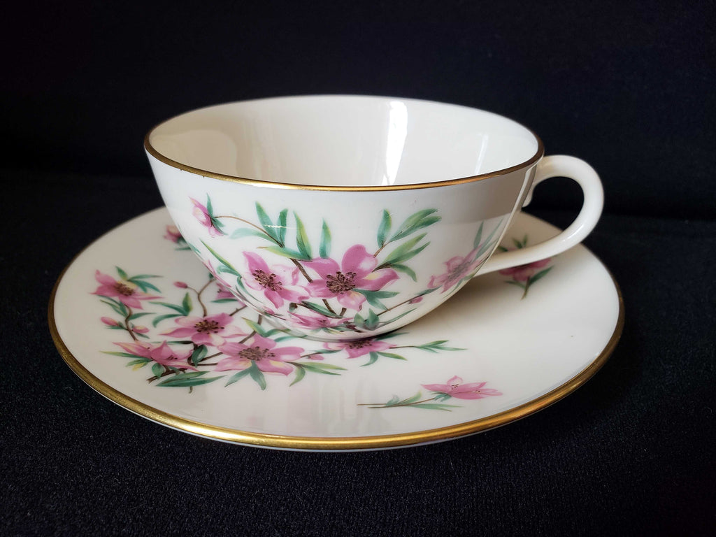 Vintage Lenox Peach Tree Tea Cup with Saucer (lot 1942)