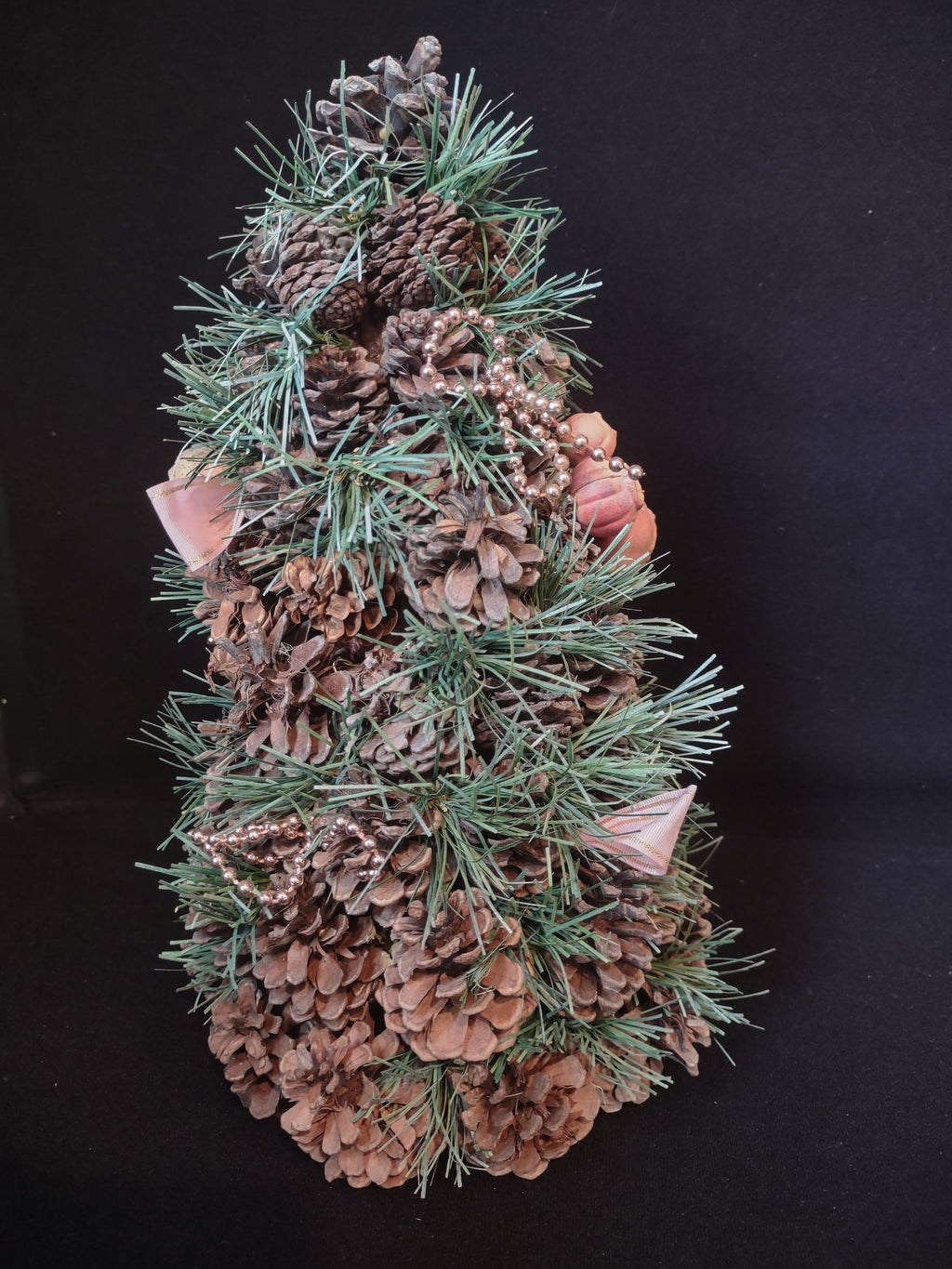 Mini Christmas Tree 12" Victorian Pink Pine Cone (lot 1686)