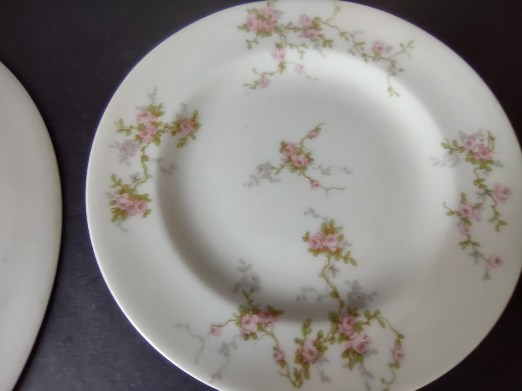 Haviland Limoges Pink Spray 2 x Dinner & 1 x Bread/Butter Plate (lot 922)