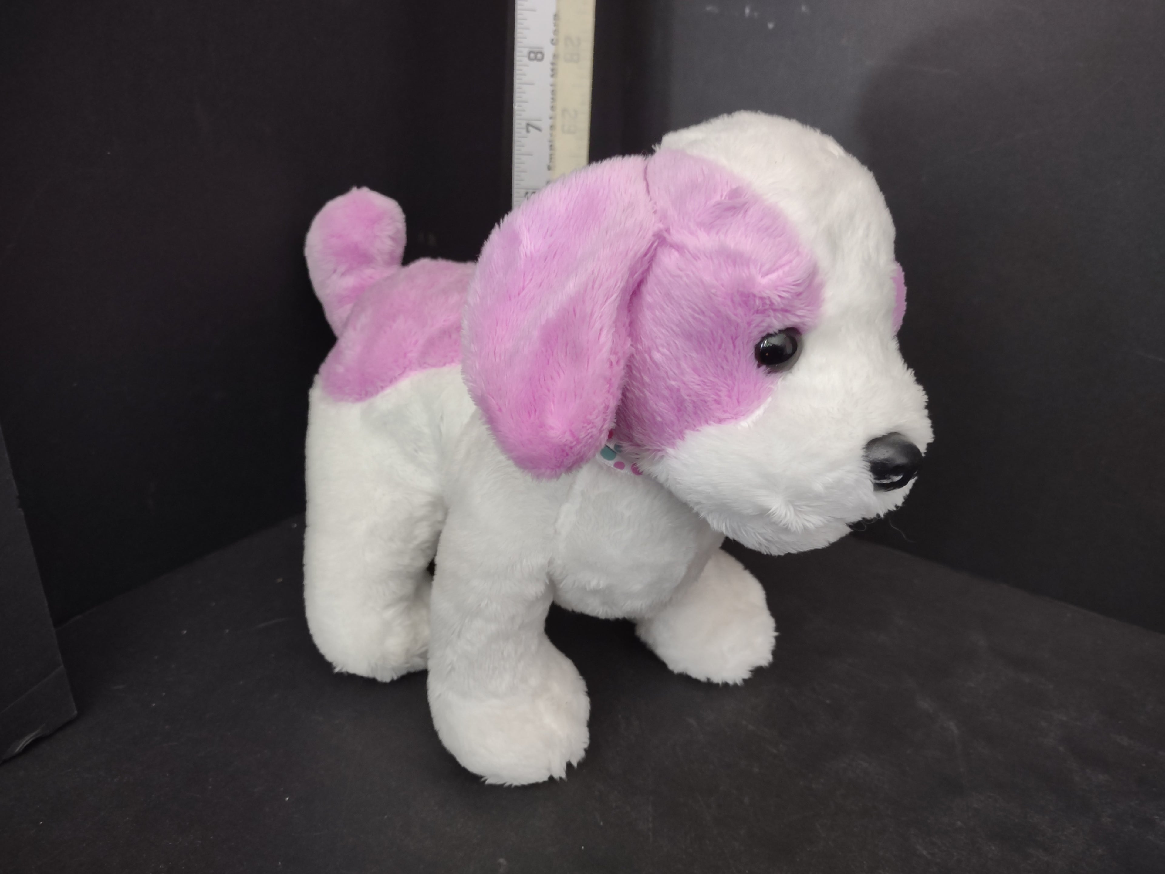Ganz Pudding Pup New with Tag White Lavender Plush Dog (lot 3168j)