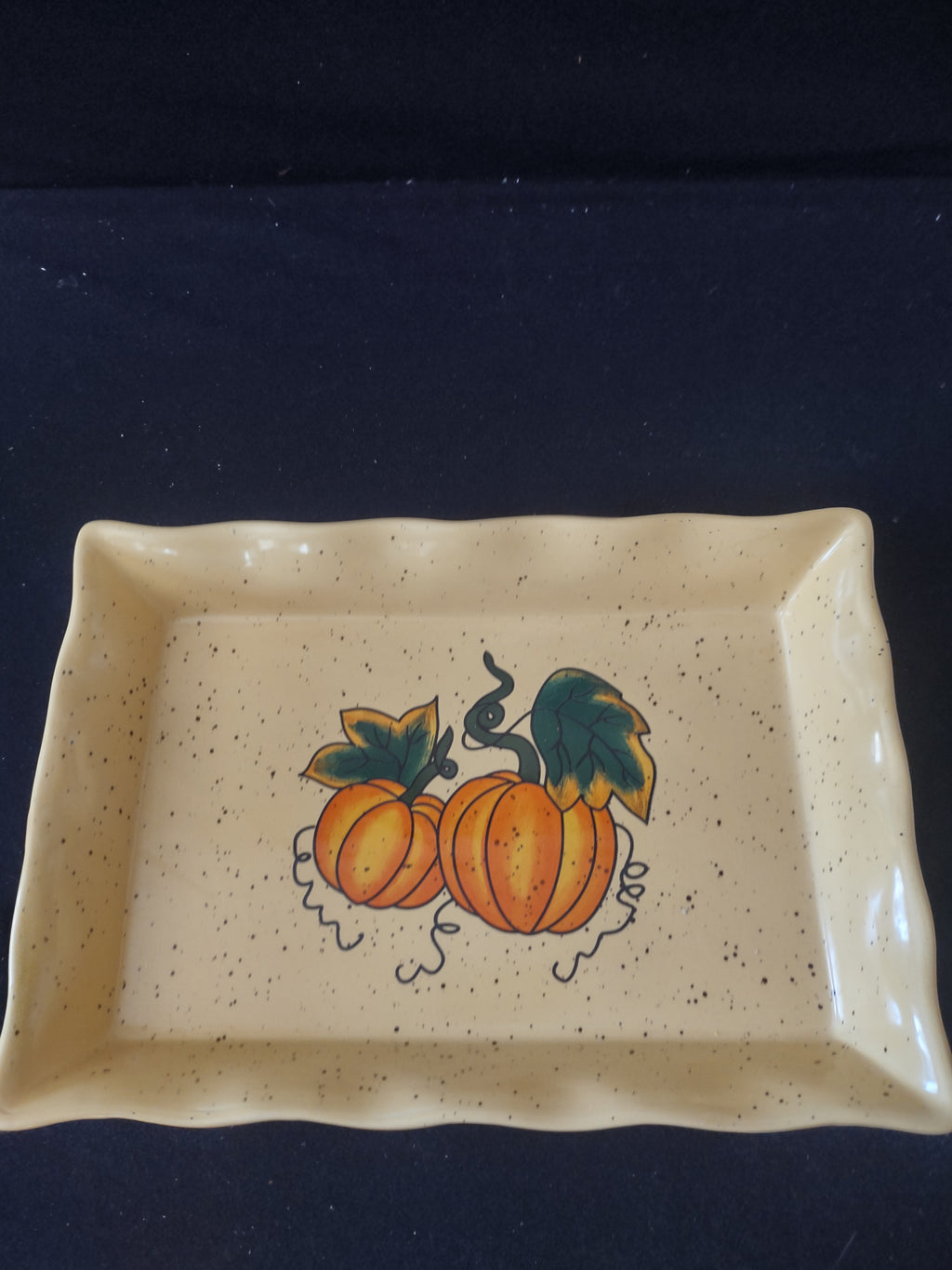 Thanksgiving Fall Vanson Halloween Serving Platter Tray Pumpkin (Lot 3489t)