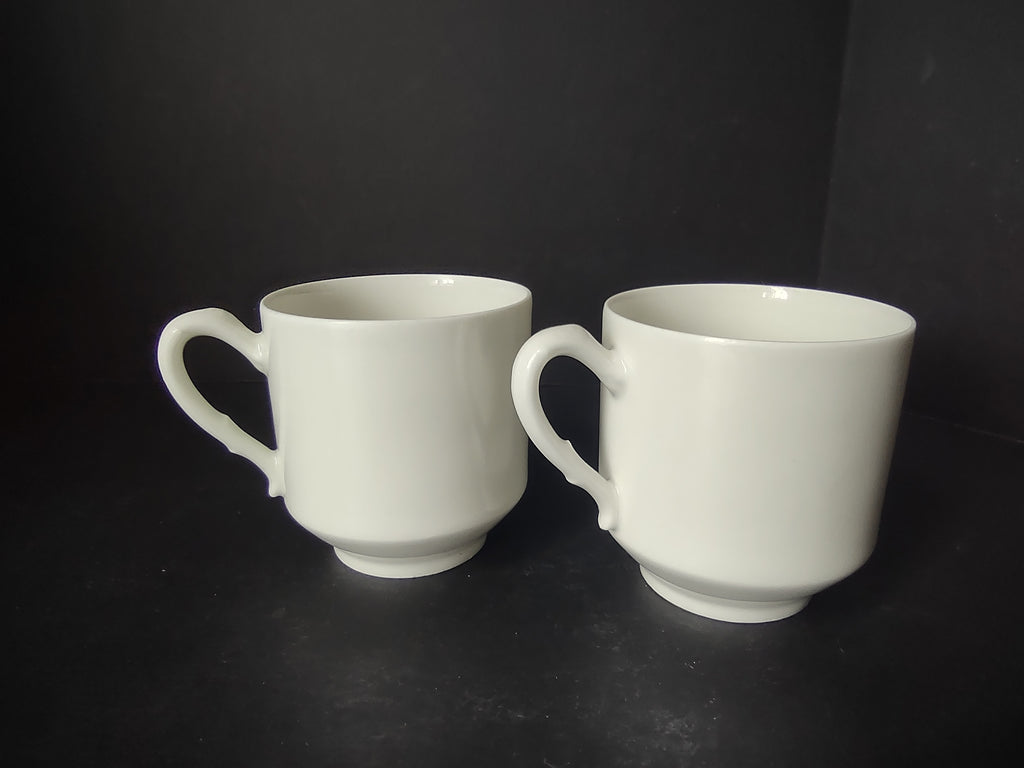 Haviland France Limoges 2 x Demitasse Cups ONLY Plain White (lot 1029)