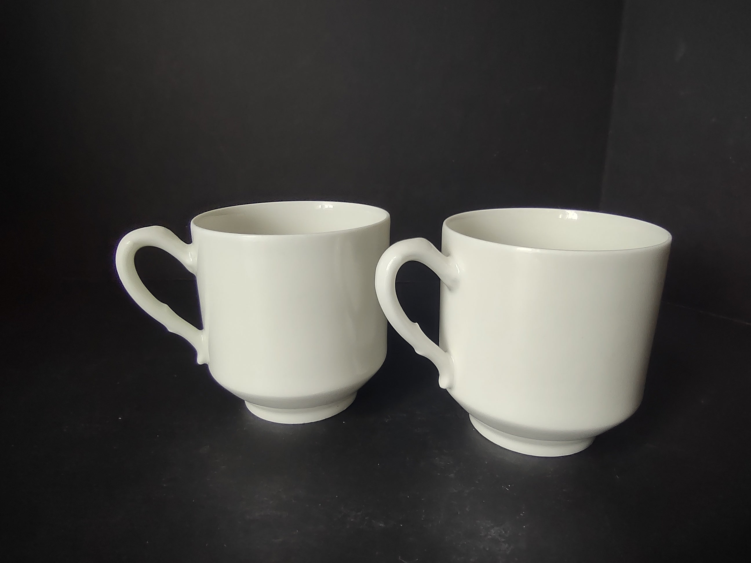 Haviland France Limoges 2 x Demitasse Cups ONLY Plain White (lot 1029)