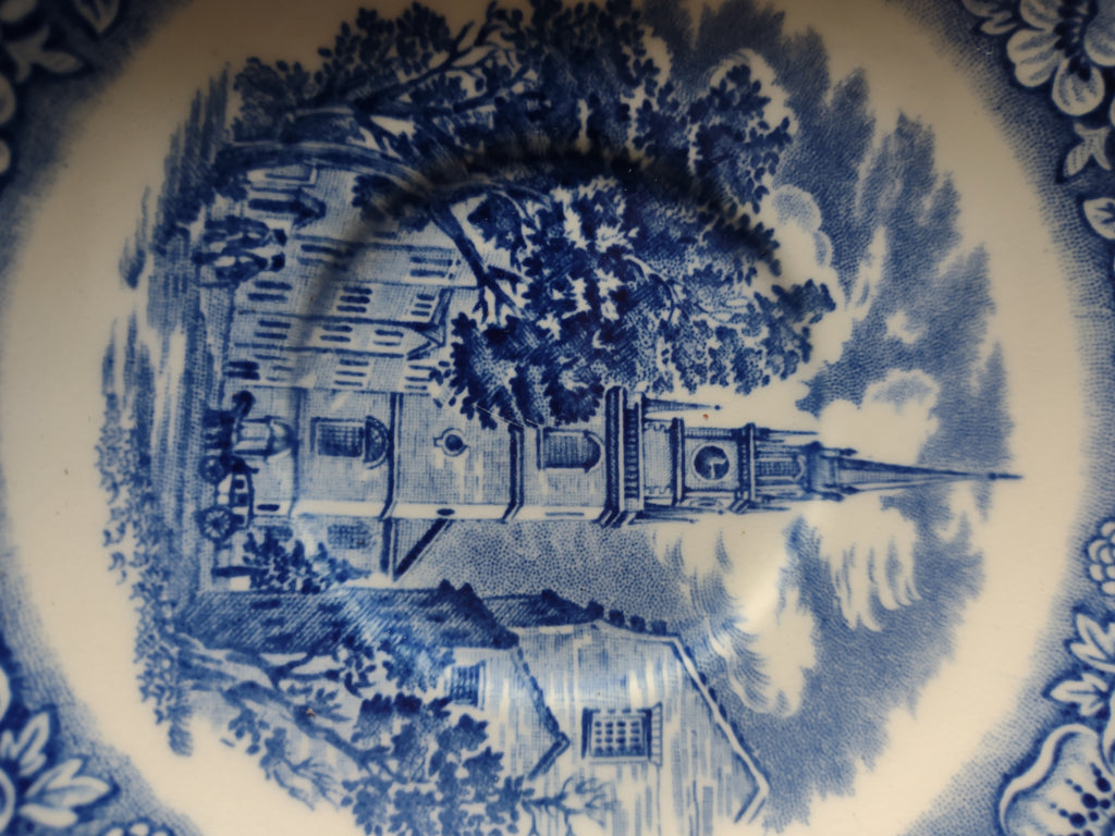 Vintage Enoch Wedgwood Co Saucer Historic Colonial Scenes Liberty Blue (Lot 5580