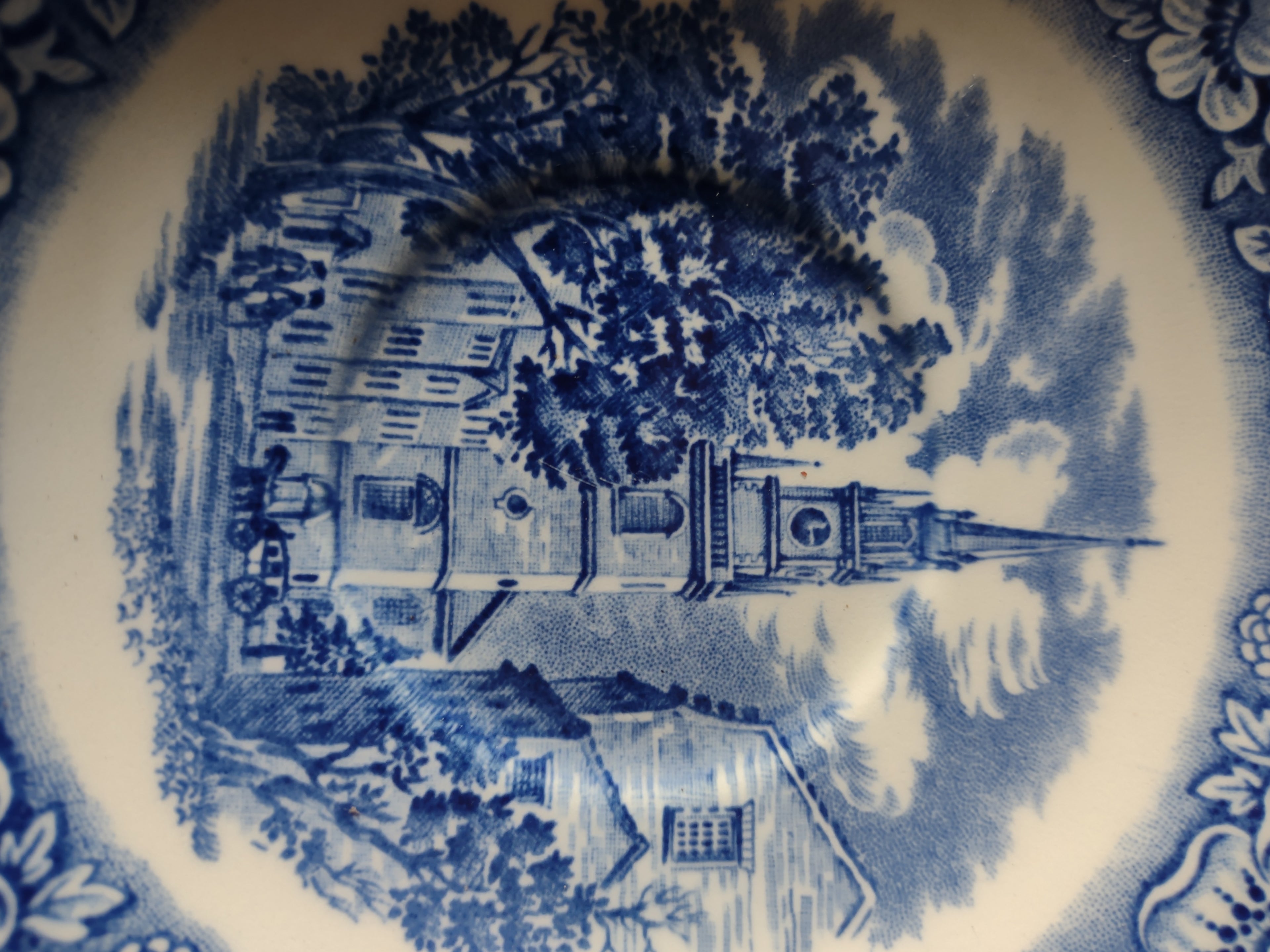 Vintage Enoch Wedgwood Co Saucer Historic Colonial Scenes Liberty Blue (Lot 5580