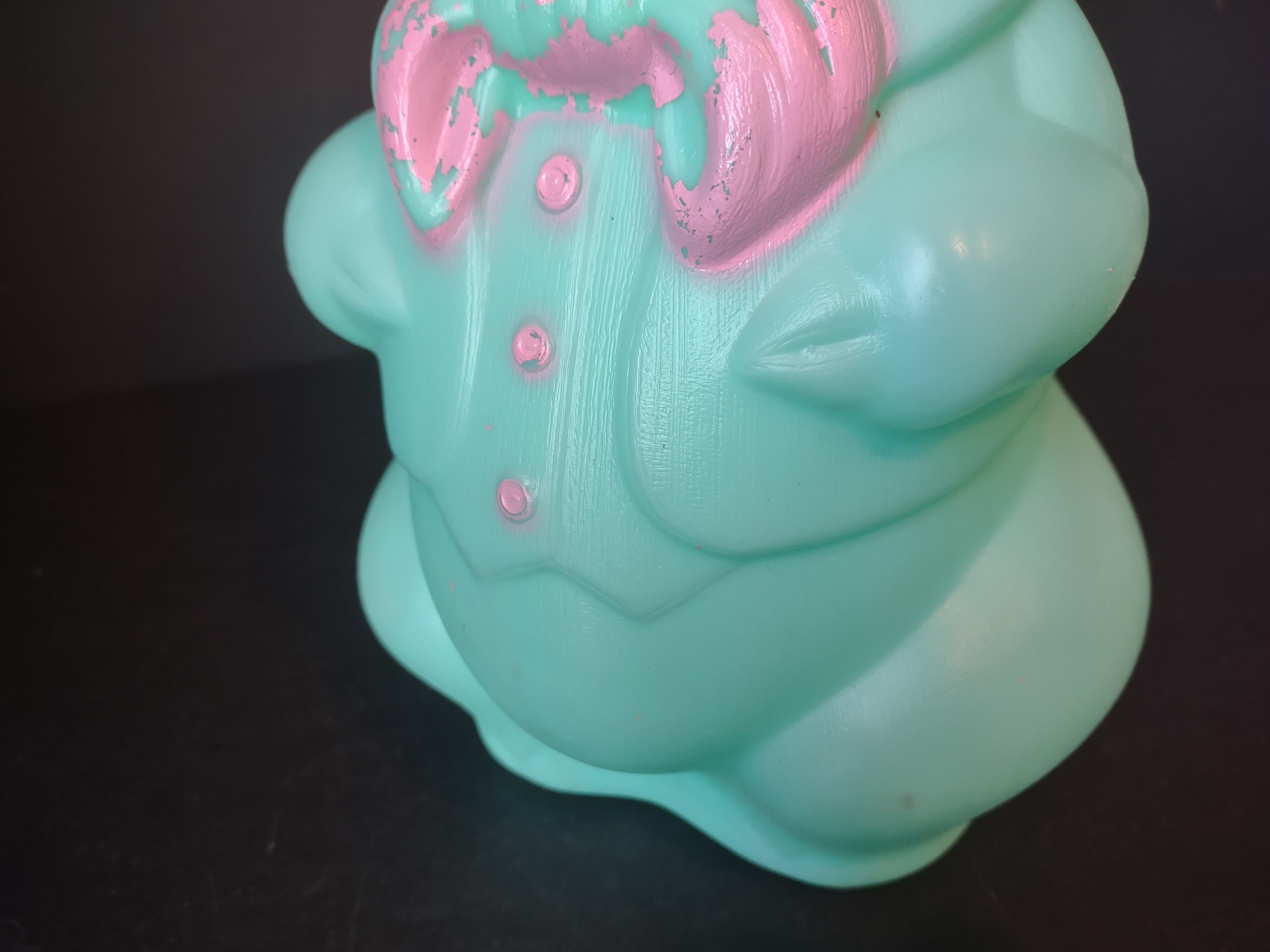 Vintage Blow Mold Piggy Bank Turquoise 16" (lot 1465)