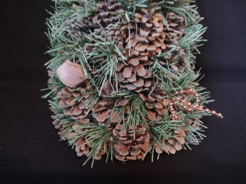 Mini Christmas Tree 12" Victorian Pink Pine Cone (lot 1686)