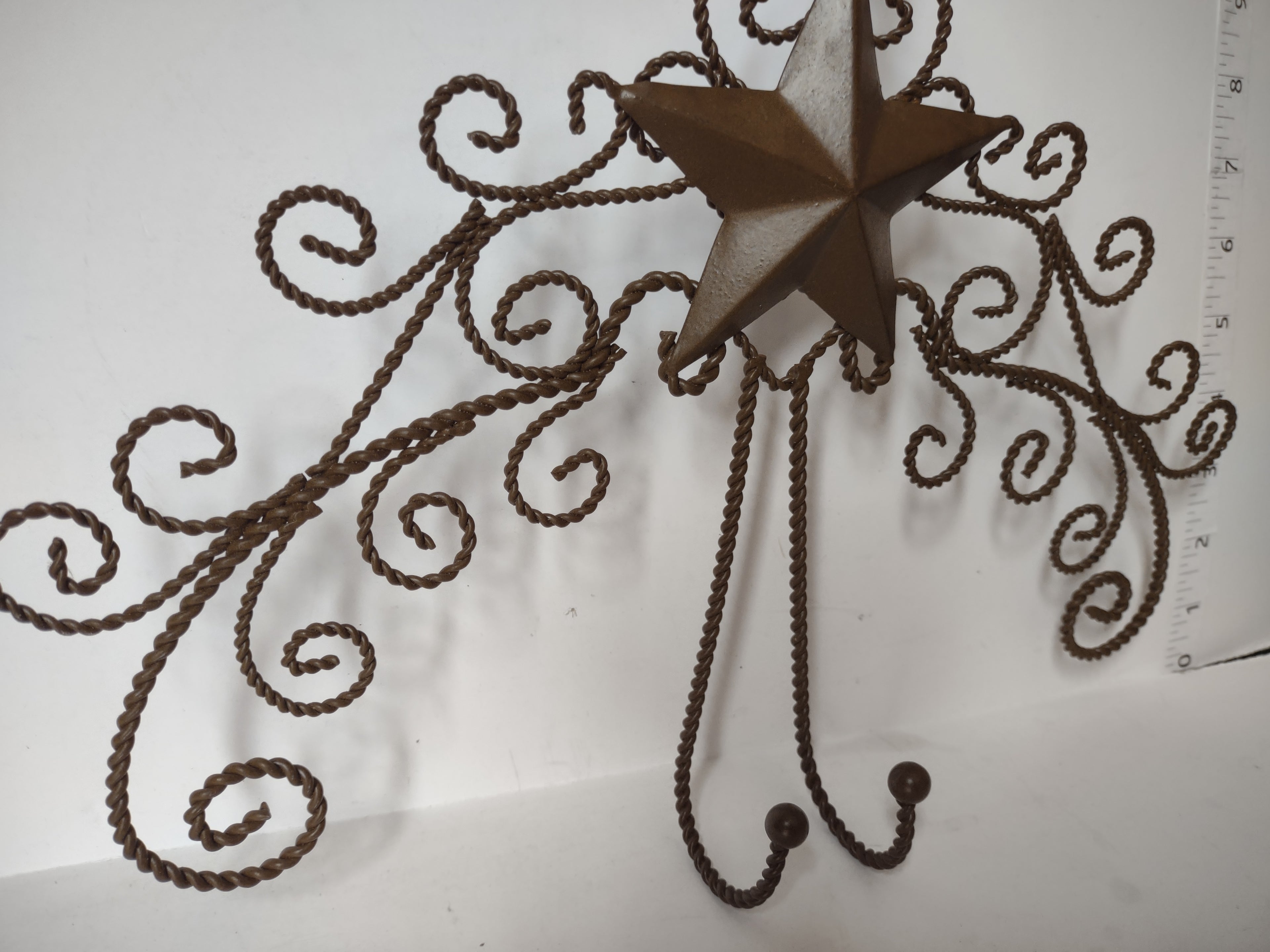 Metal Over the Door Star Key Hanger Brown (lot 2896c)