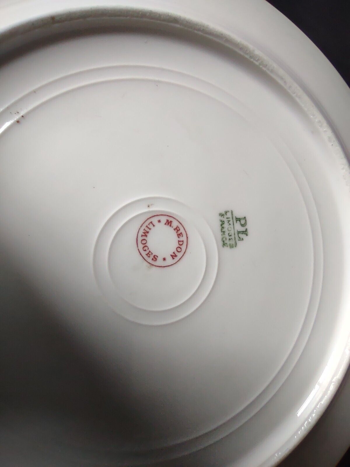 M. Redon PL Limoges France Gold Band Trim Salad Luncheon White Plate (lot 665)