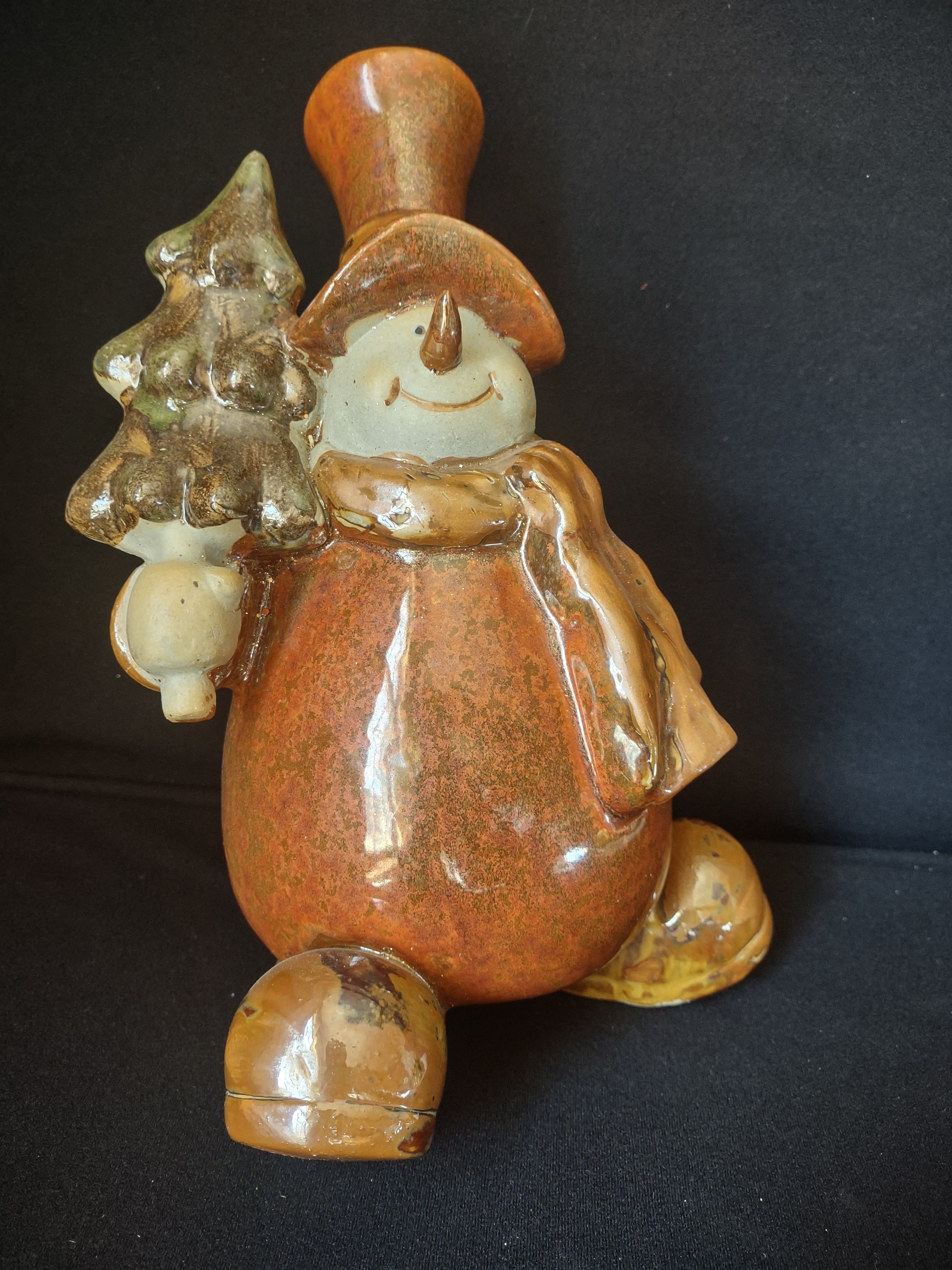 Ceramic Christmas Snowman Figurine 12" (lot 1707)