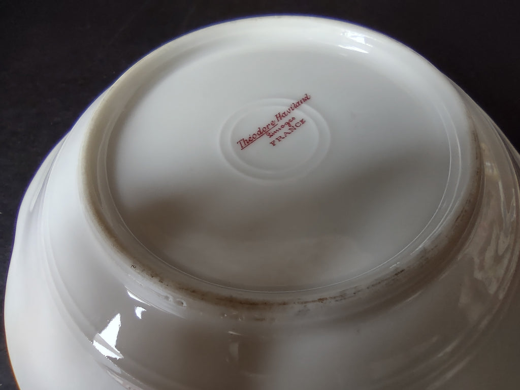 Haviland Limoges Small Bowl 5-1/2" Plate Pink Thistle & Daisy (lot 884)
