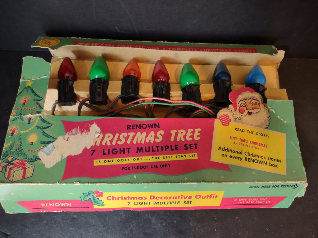 Sure Lites Renown Shunt Lamp Dialco Vintage Christmas Light Set (lot 3220)