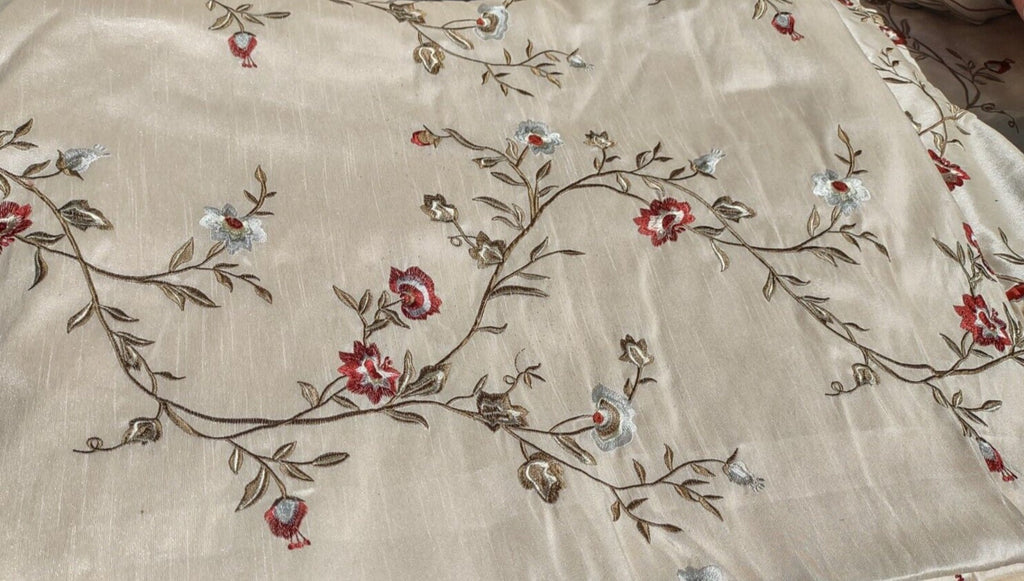 10 Piece Oversized King Duvet Pillow Set Cream & Pink Rose Garden Color Country