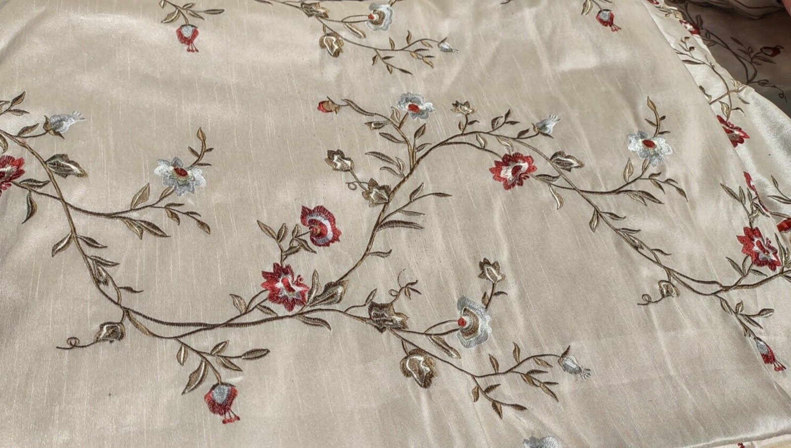 10 Piece Oversized King Duvet Pillow Set Cream & Pink Rose Garden Color Country