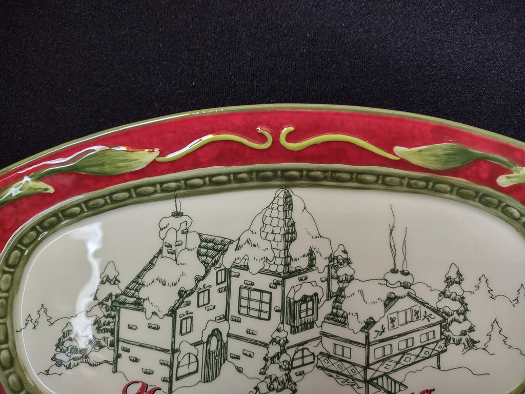Fitz and Floyd St Nick Serving Tray Platter "Merry Christmas to All" (lot 1523