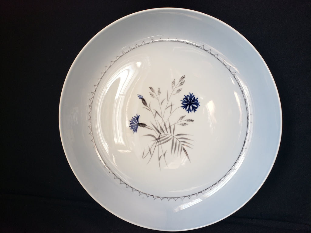 B & G Kyobenhavn Denmark Serving Platter Blue White Flower 12-1/2" (lot 2200)