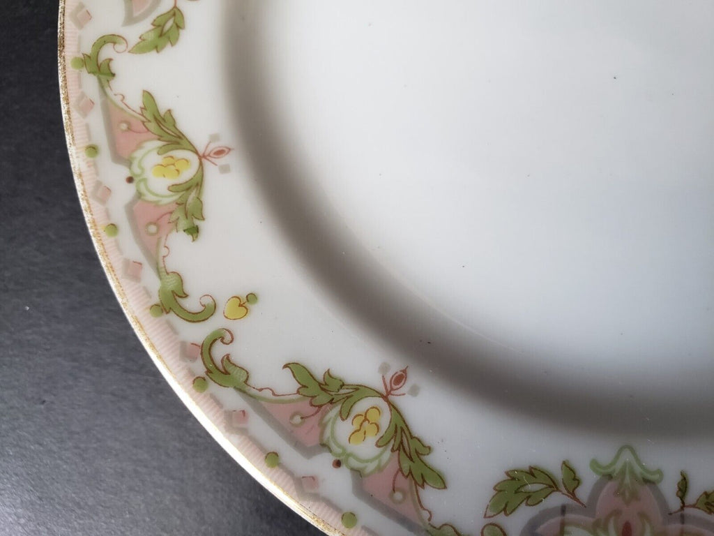 JP (Jean Pouyat) France Bread Butter Plate Pink Green Yellow (lot 620)