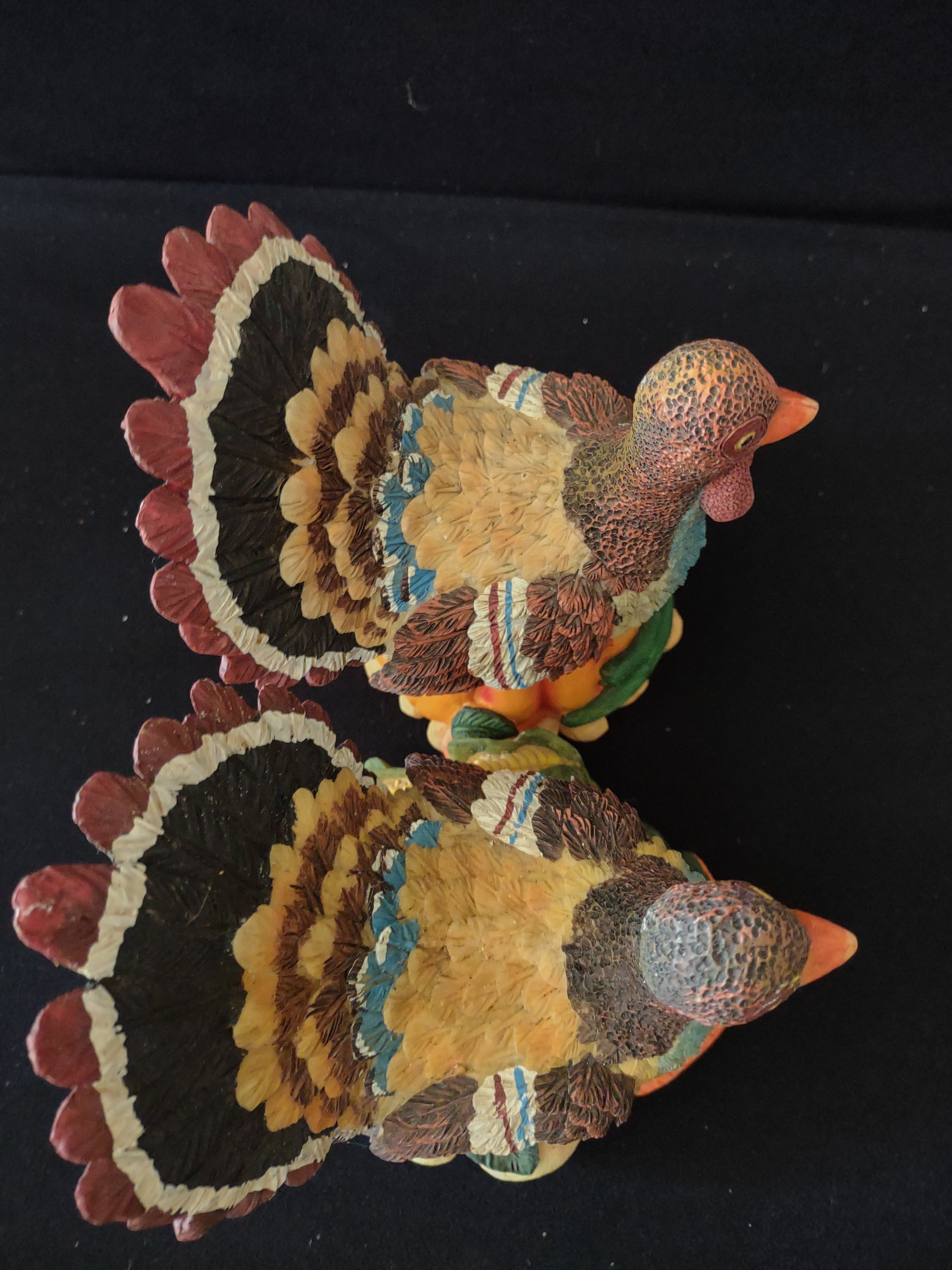 Thanksgiving Fall Polyresin Holiday Turkey X 2 (Lot 3131)