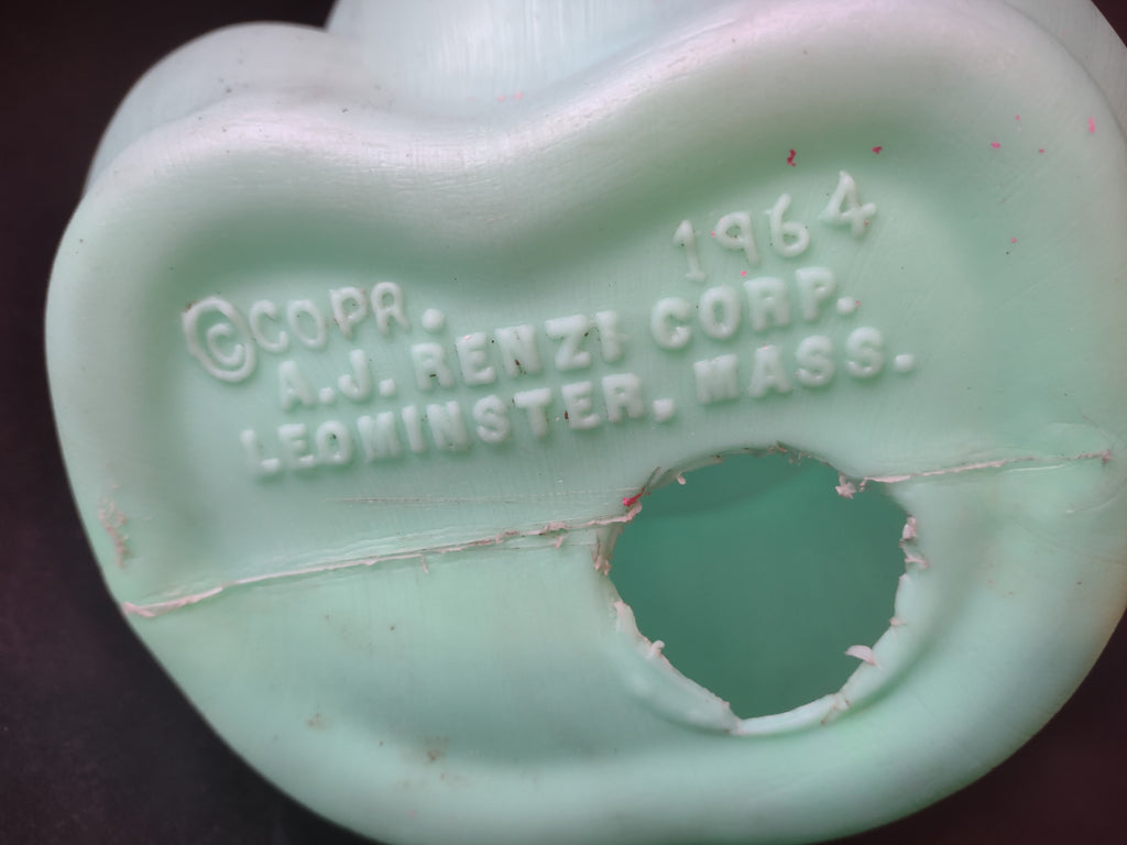 Vintage Blow Mold Piggy Bank Turquoise 16" (lot 1465)
