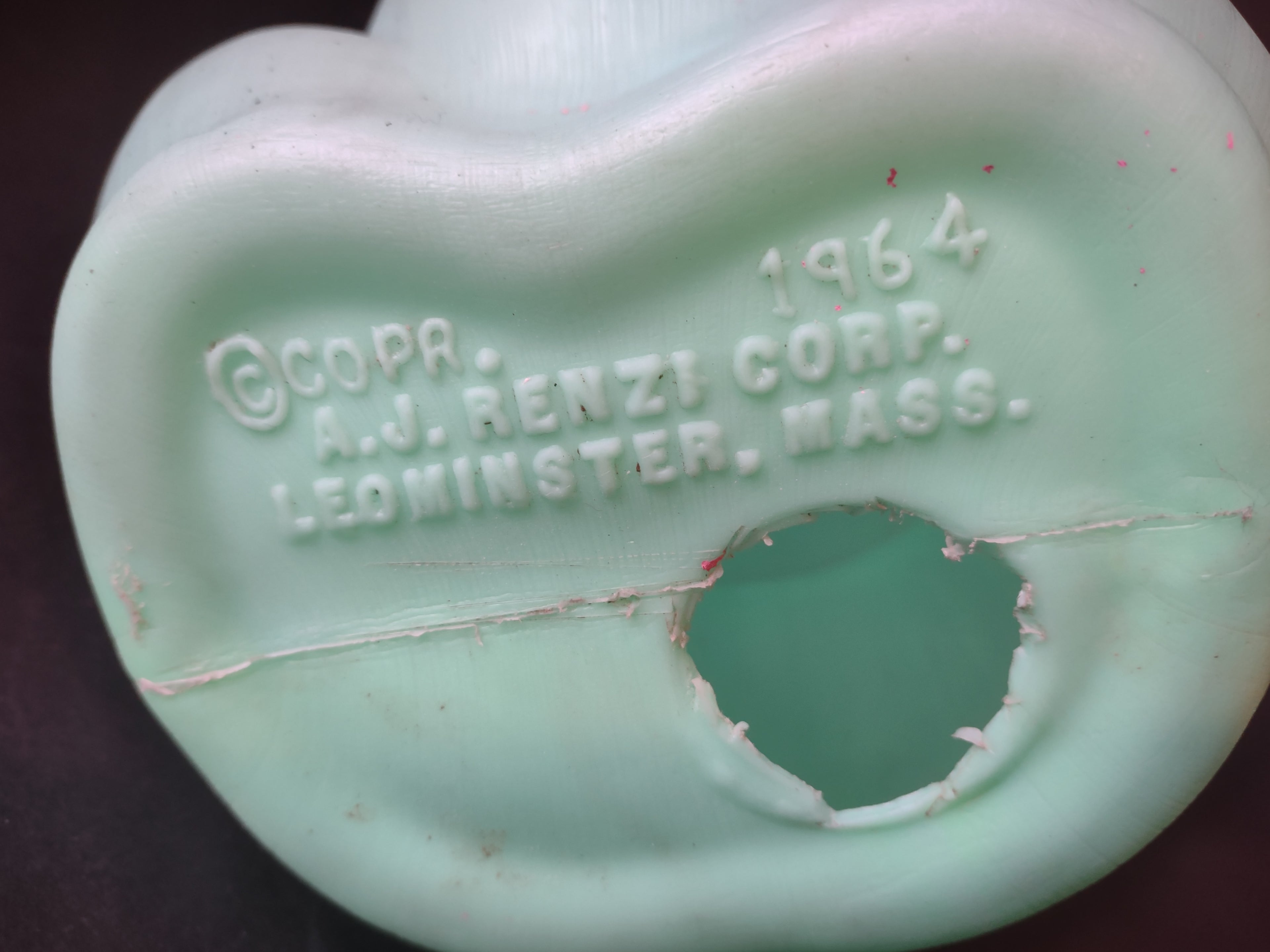 Vintage Blow Mold Piggy Bank Turquoise 16" (lot 1465)