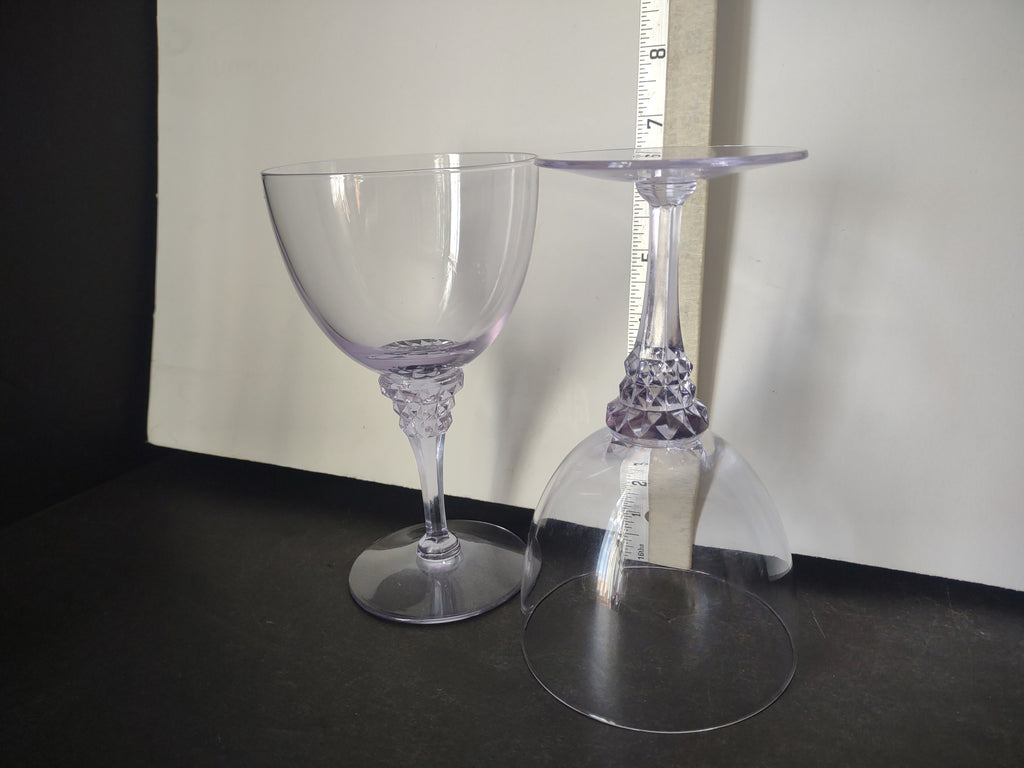 Set of 2 Tiffin Franciscan Twilight Blue Purple Violet 6-1/2" Goblets (lot 2719)
