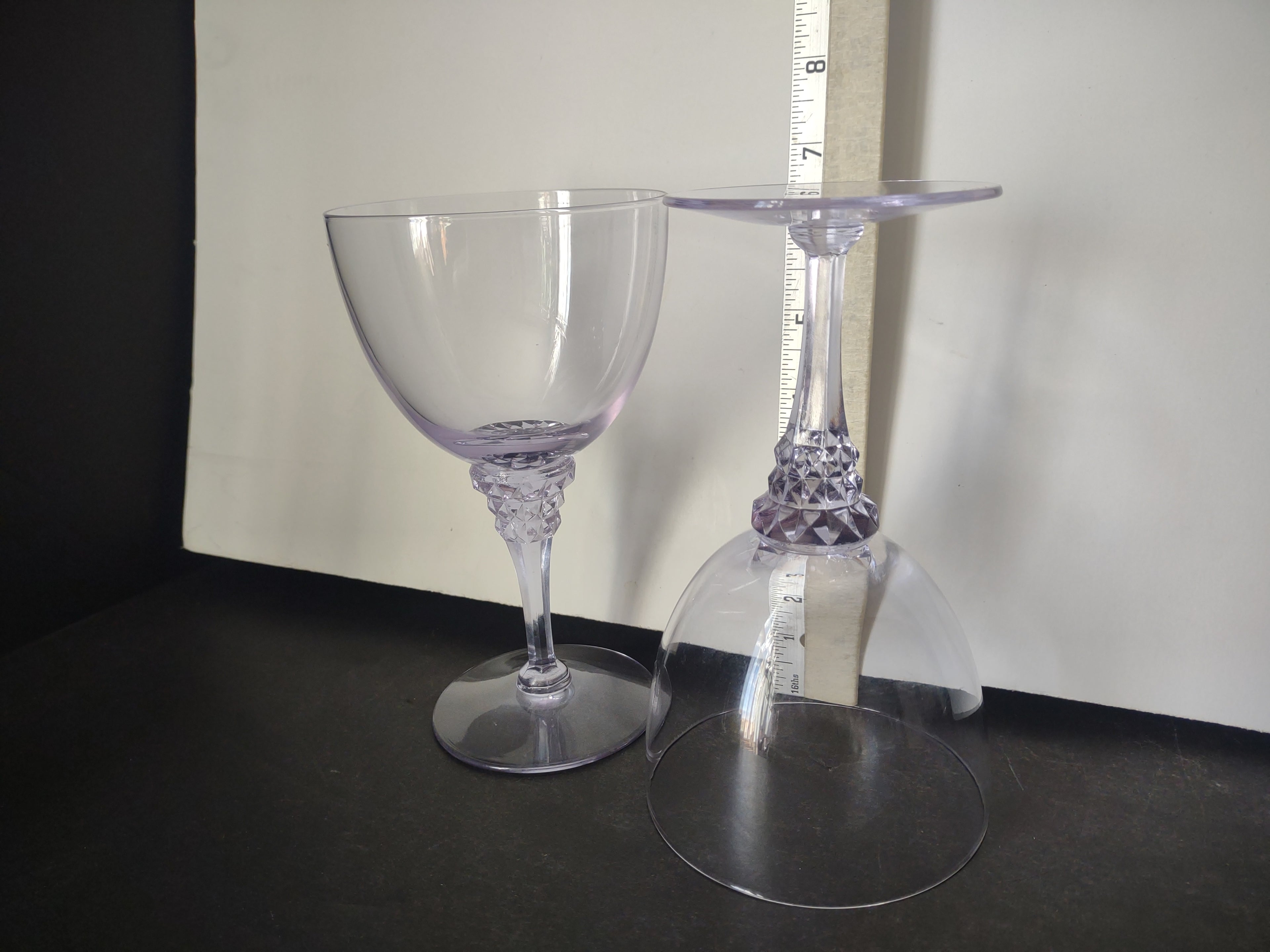 Set of 2 Tiffin Franciscan Twilight Blue Purple Violet 6-1/2" Goblets (lot 2719)