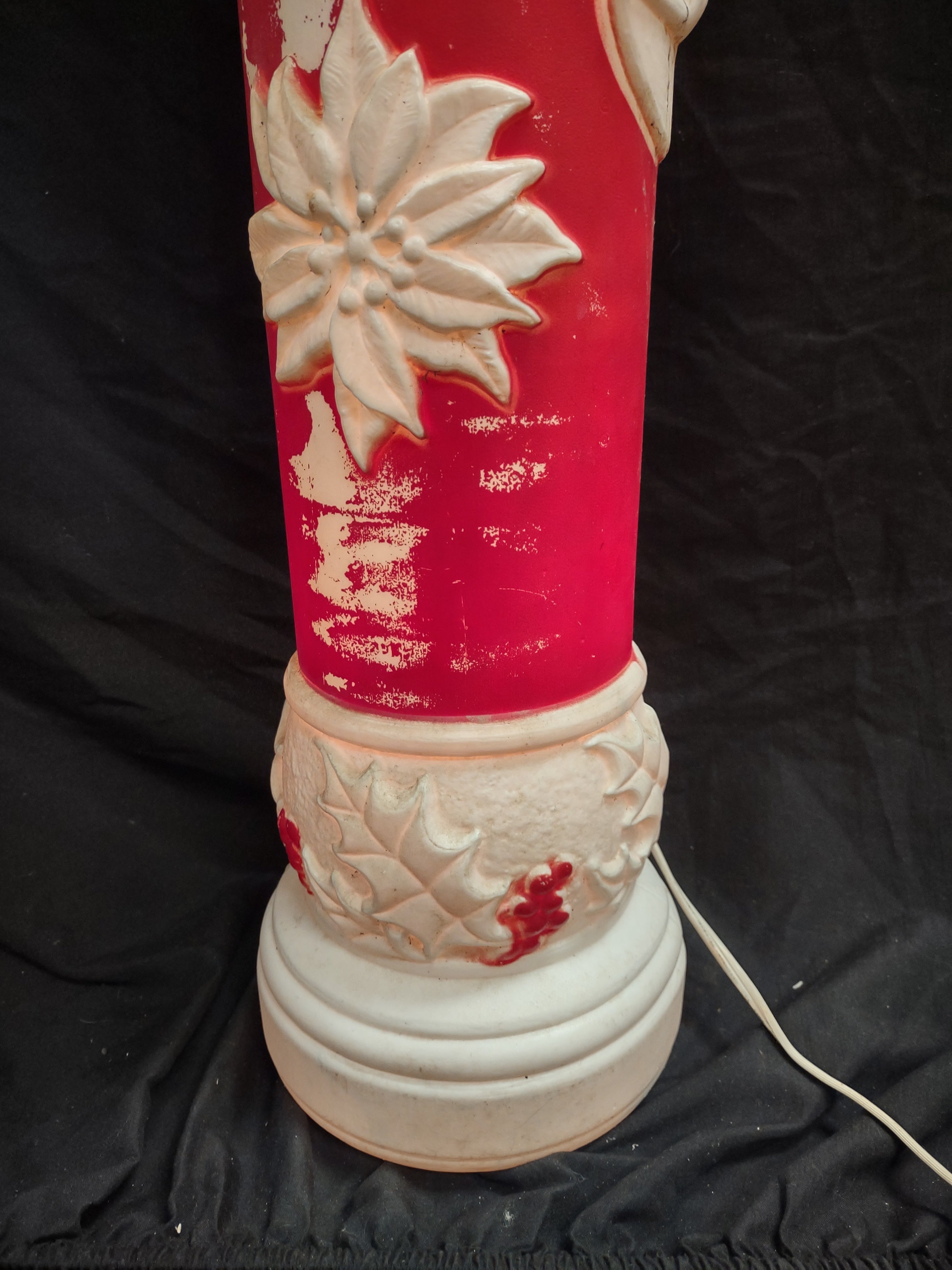 Vintage Christmas Blow Mold Candle Noel 39" (lot 2332)
