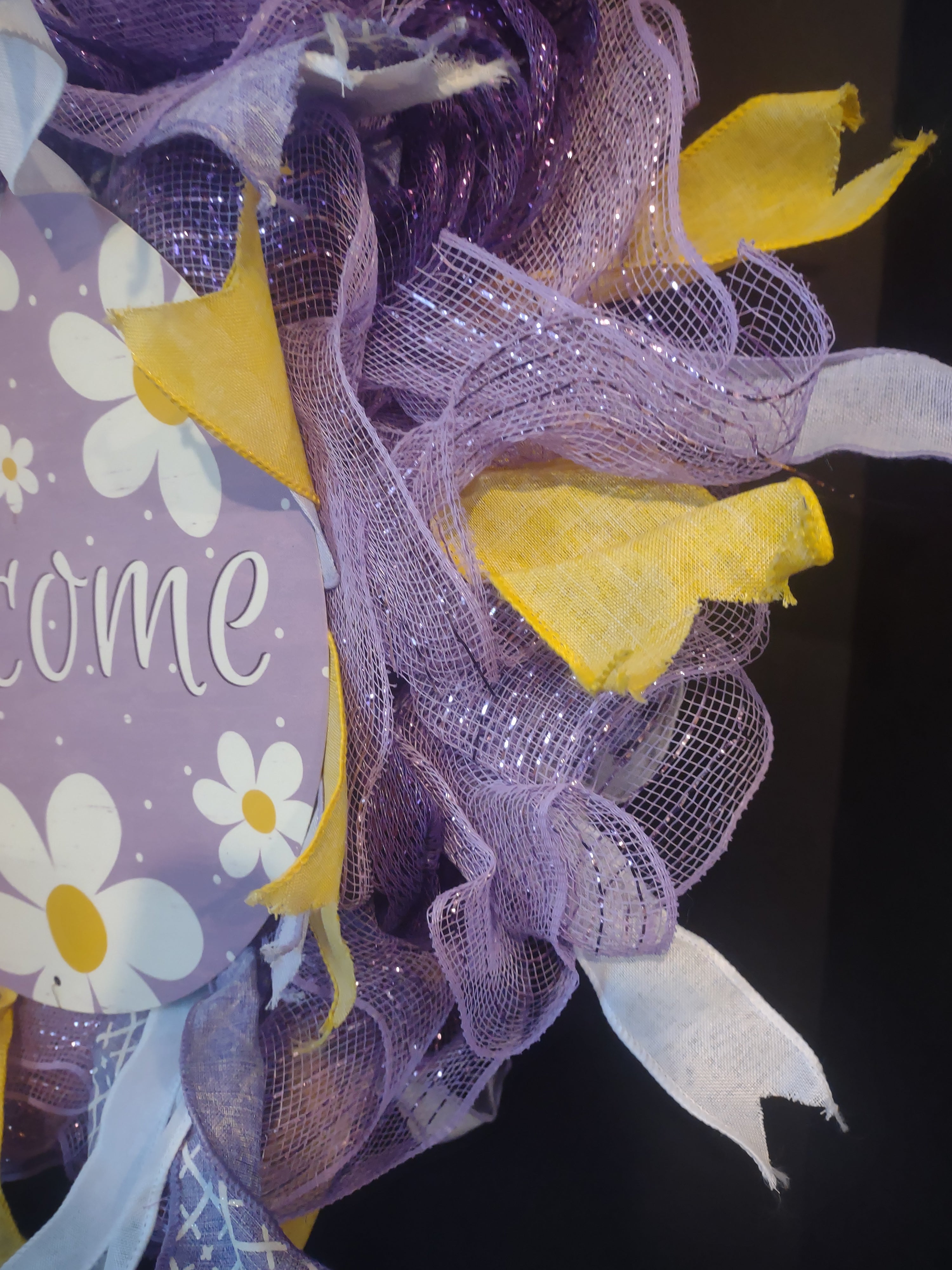 Spring Easter Welcome Wreath Ribbon Mesh (lot 1397)
