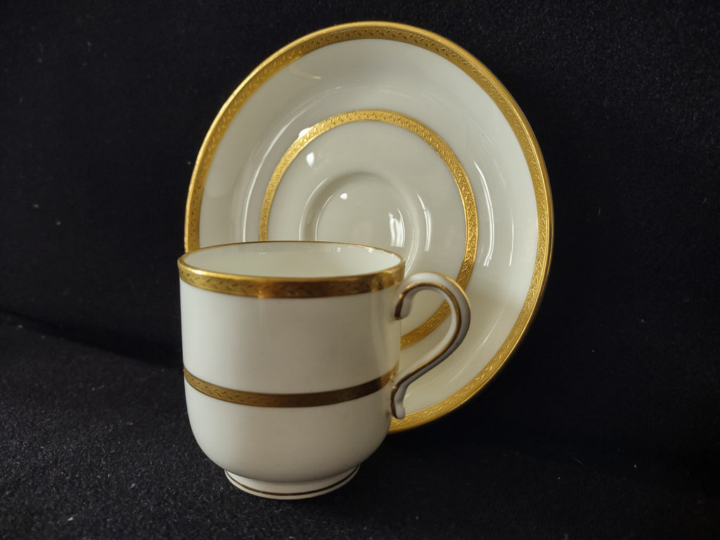Vintage Minton Gold Gilt Laurel Leaf Fine China IMPERFECT Set Of 4 (Lot 5485)