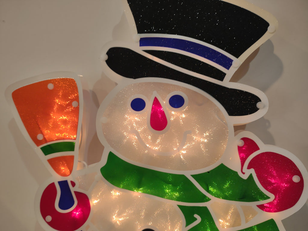 Christmas 20" Snowman Window Light Up Sculpture Indoor/Outdoor (lot 2771c)