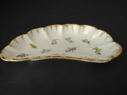 Vintage Haviland Limoges Bone Dish Flower Gold Trim (lot 785)