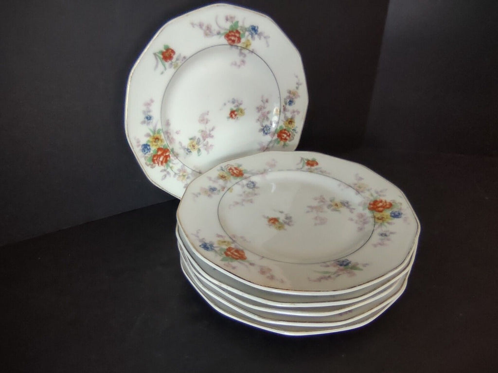 Haviland Limoges White Jewel 6 x Luncheon Salad Plate 8-1/2" Floral (801)