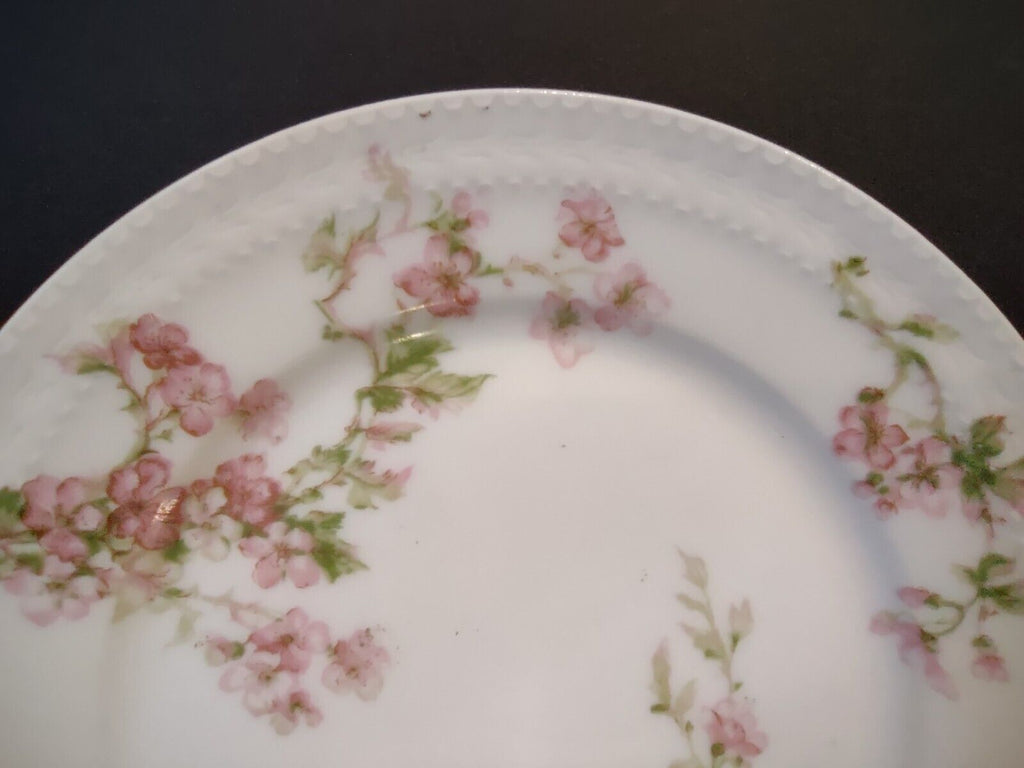 Haviland Limoges France 3 x Bread Butter Plate Gold Handles Red Blossoms lot 557
