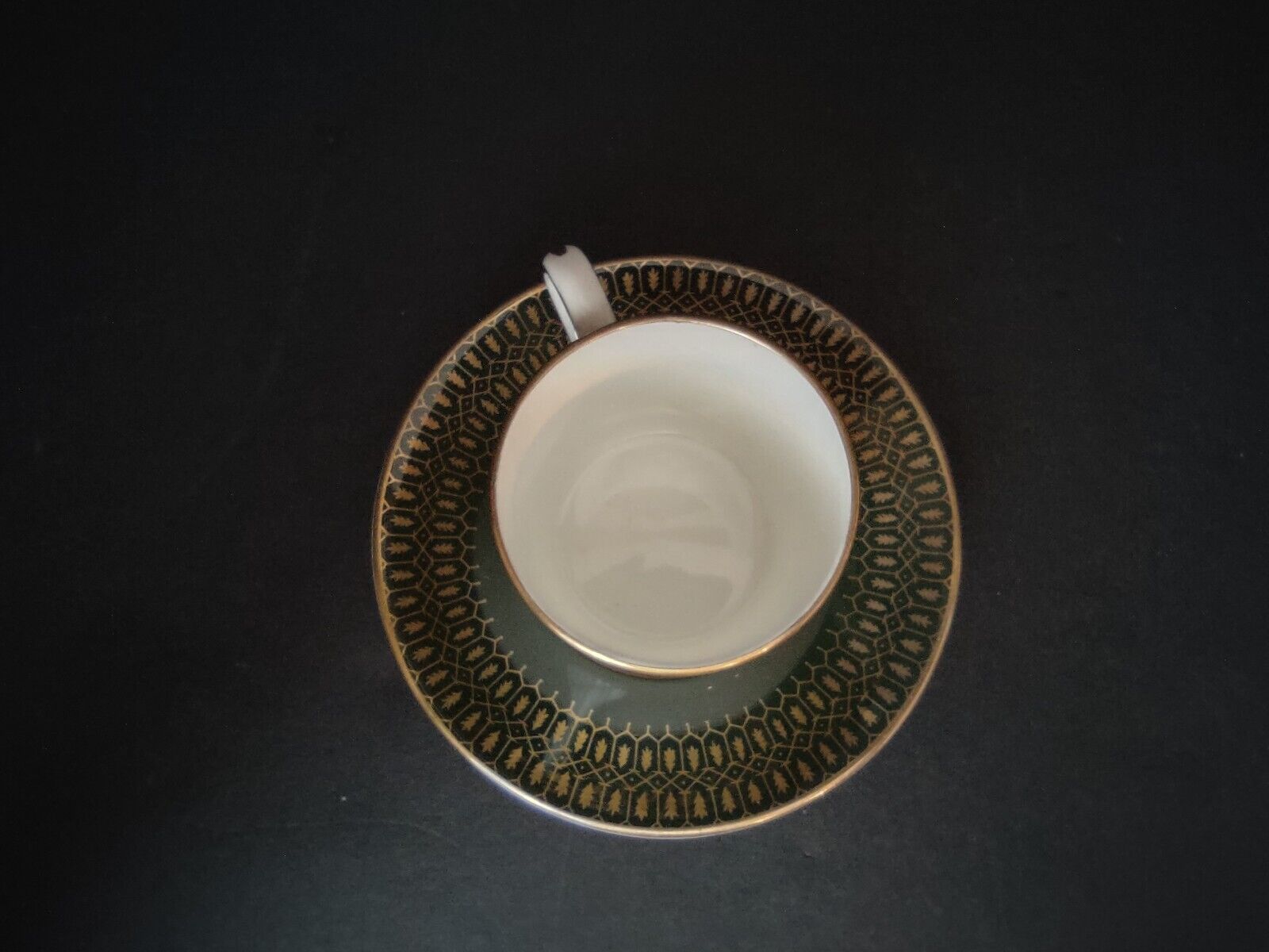 Vintage Coalport Chateau Demitasse Cup Gold Trim Green (lot 513)
