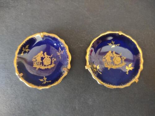 lot 786 Limoges France Cobalt Gold Trim2 x Decoration 1-3/4" Courting Couple