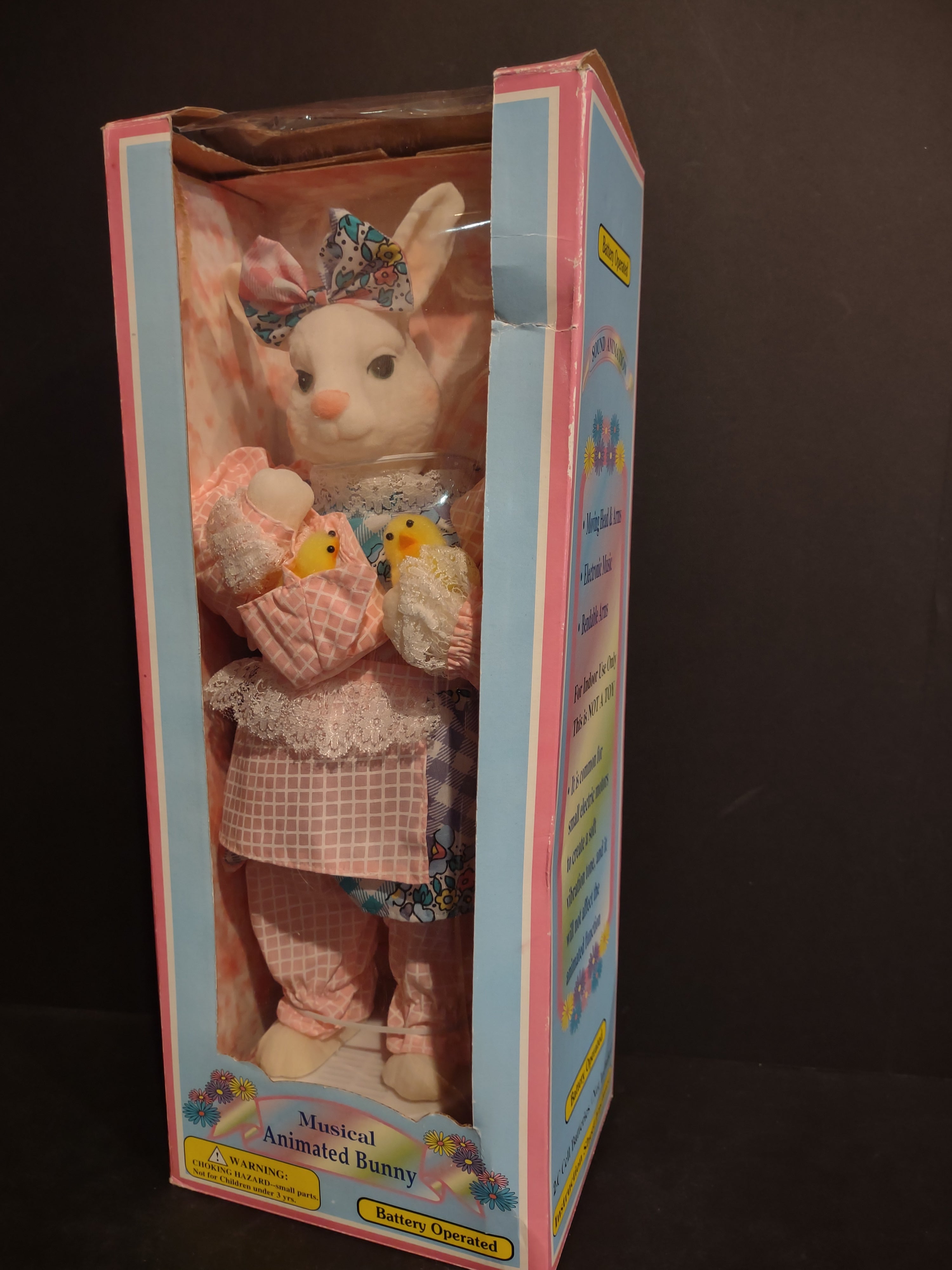 Dandee Musical Animated Girl Pink Bunny Rabbit Easter (lot 2550c)